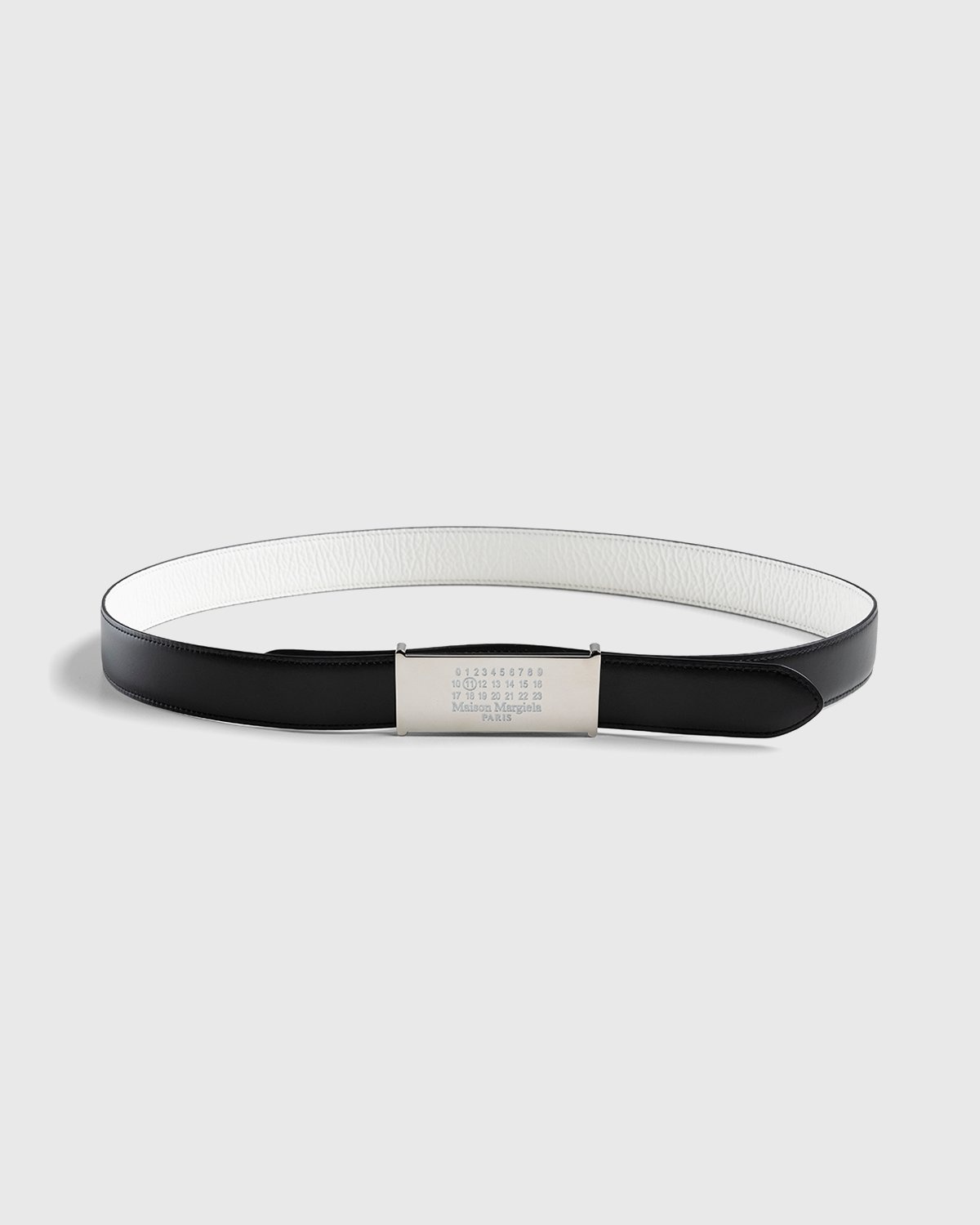 Maison Margiela – Logo Buckle Leather Belt White - Belts - White - Image 2