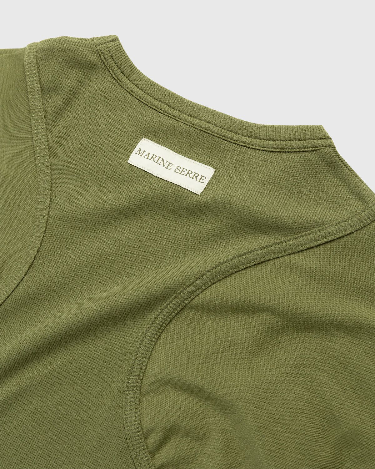 Marine Serre – Organic Cotton Relaxed Long-Sleeve Top Green - Longsleeves - Green - Image 8