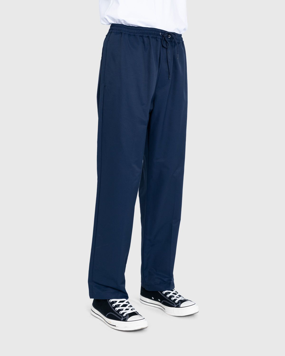 Highsnobiety – Cotton Nylon Elastic Pants Navy - Pants - Blue - Image 3