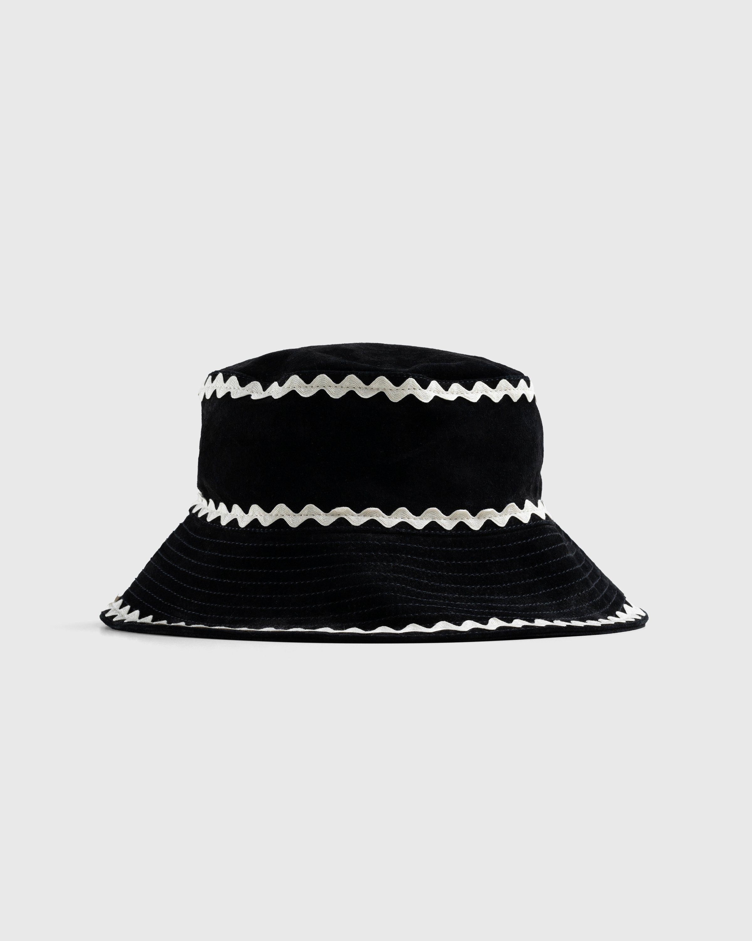 Bode – Suede Rickrack Hat Black - Hats - Black - Image 1