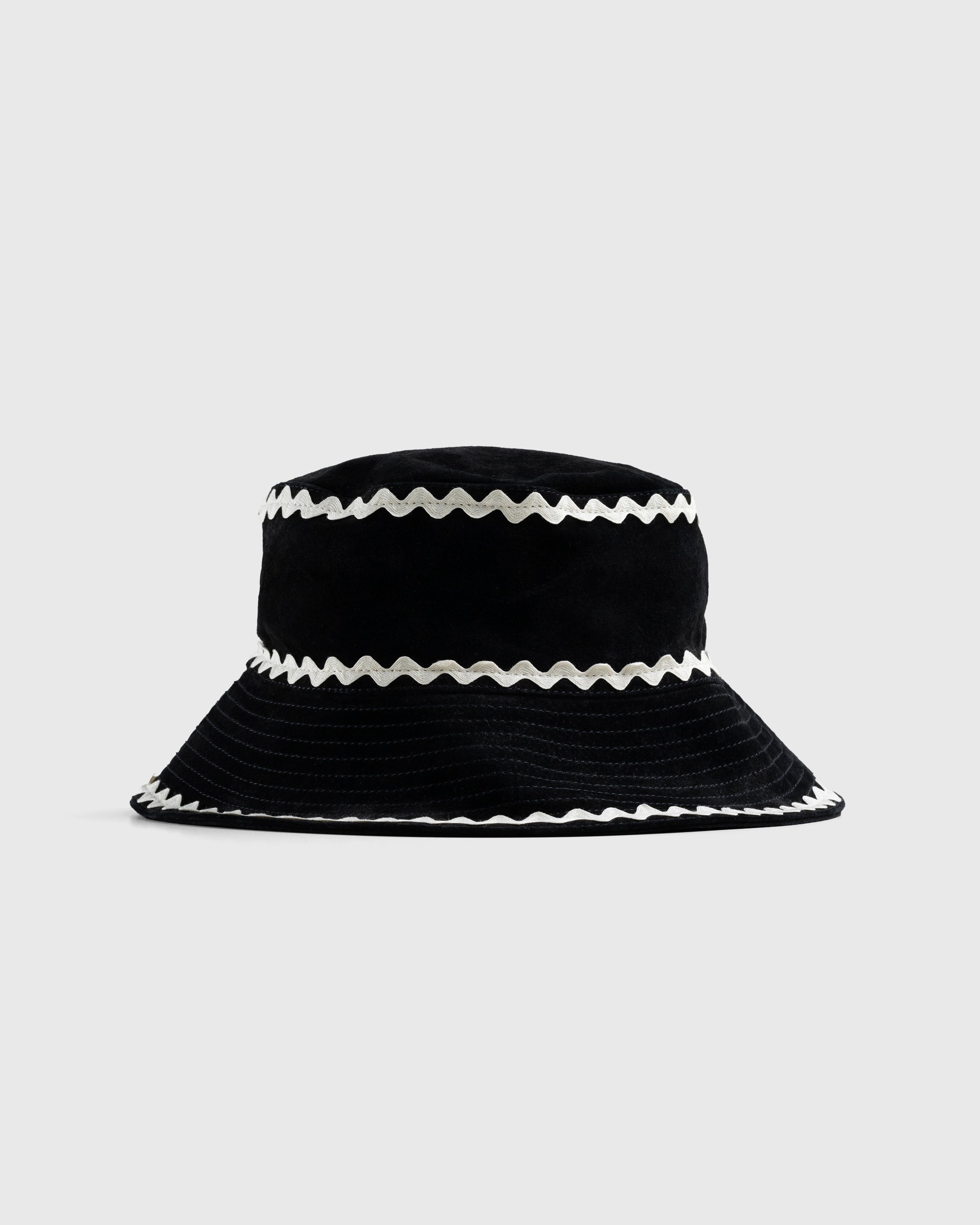 MELANGE AND STRIPES CROCHET BUCKET HAT