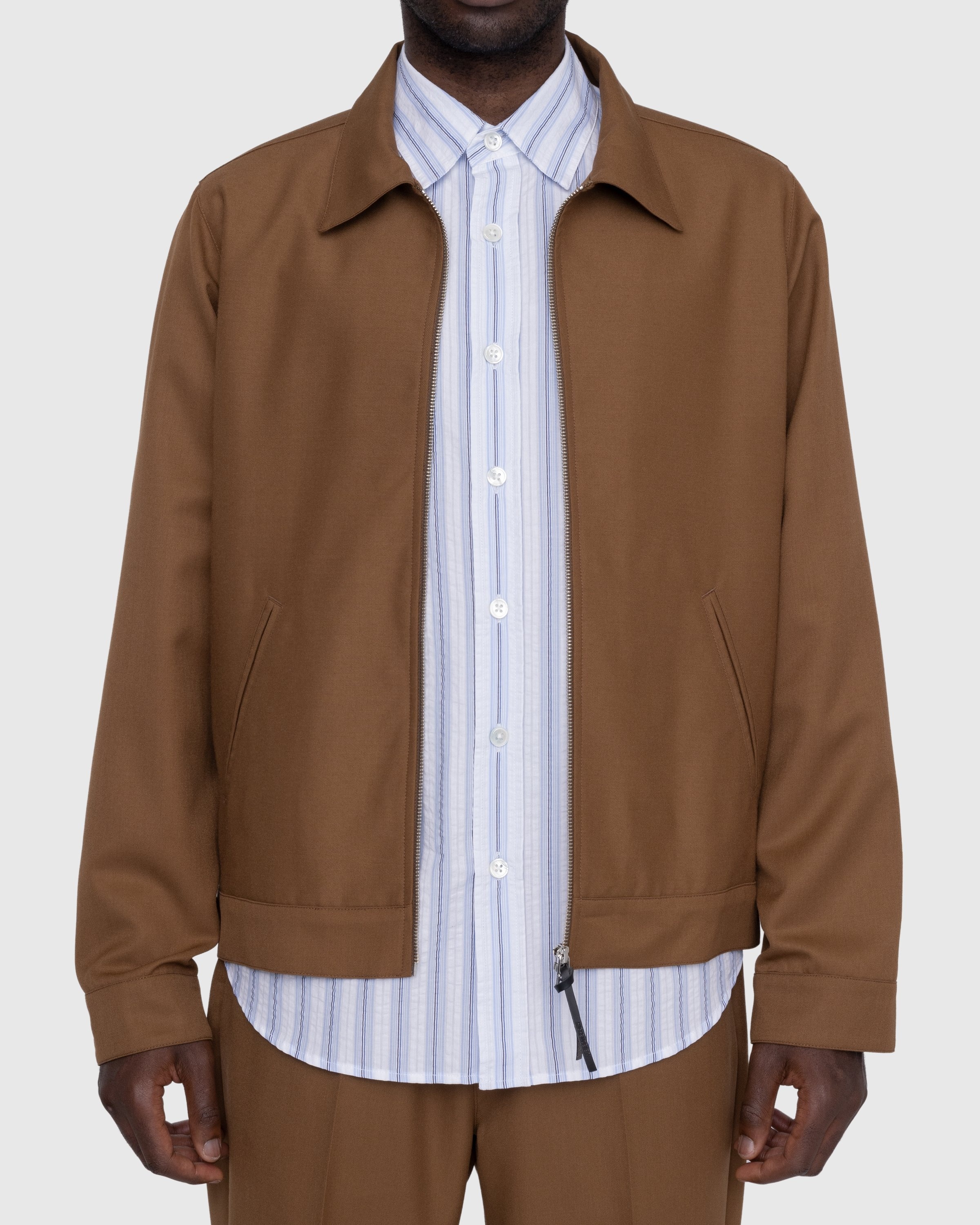Highsnobiety – Wool Blend Garage Jacket Brown - Outerwear - Brown - Image 4