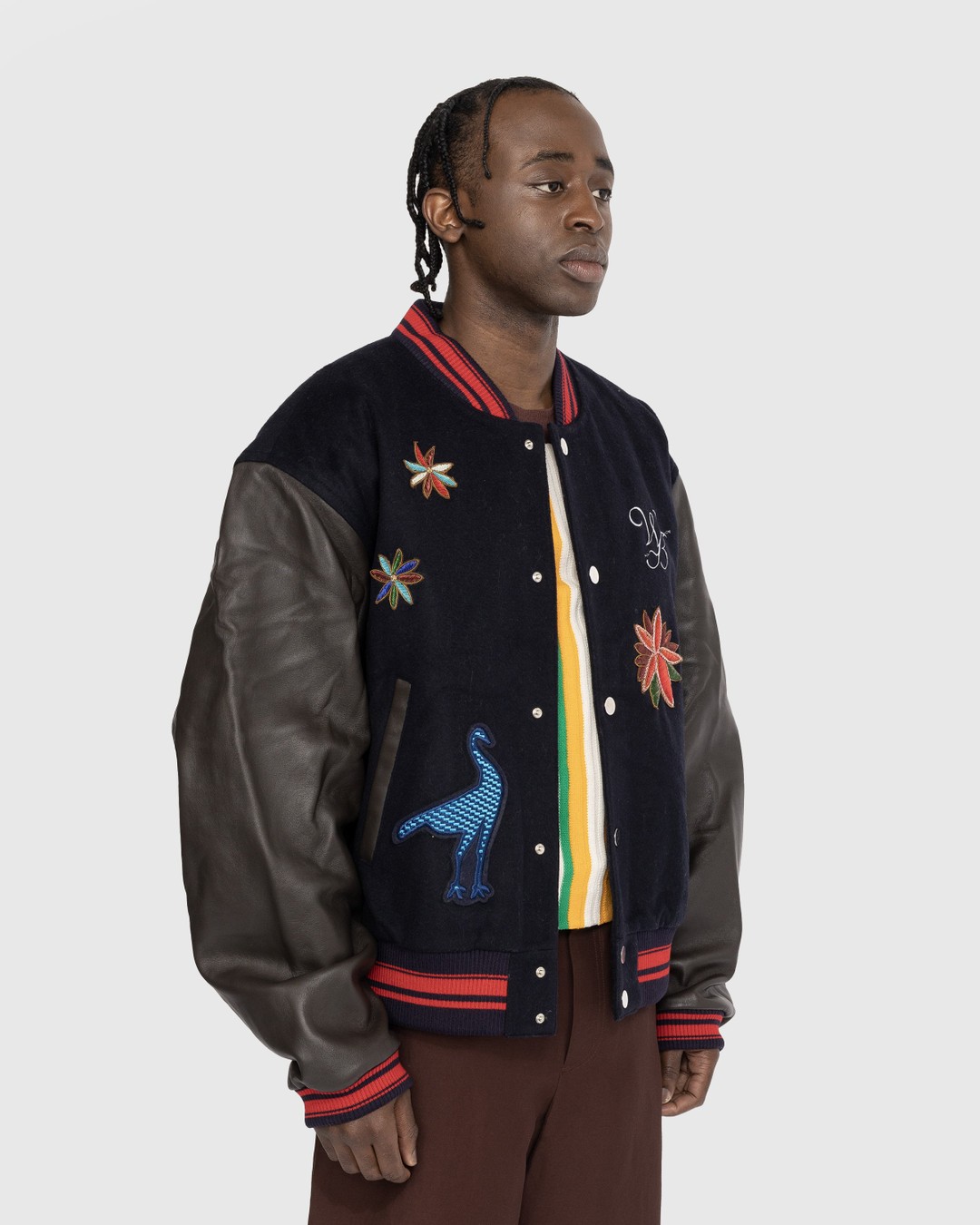 Wales Bonner – Ascend Varsity Jacket - Outerwear - Brown - Image 4