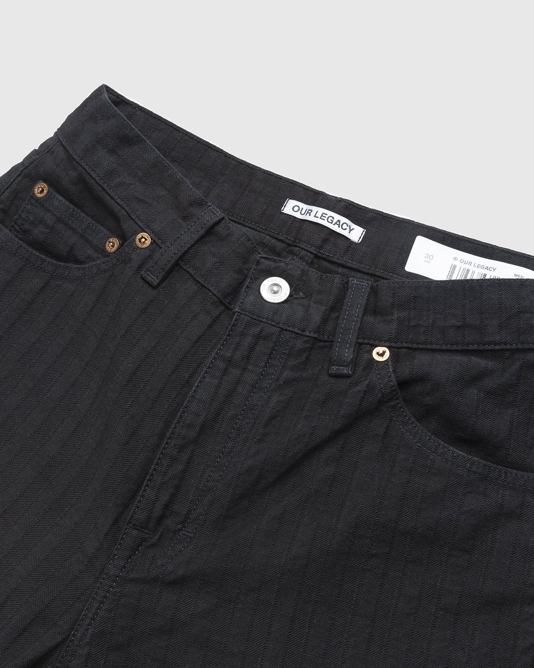 Our Legacy – Sabot Cut Overdyed HBT Stripe Black - Pants - Black - Image 5