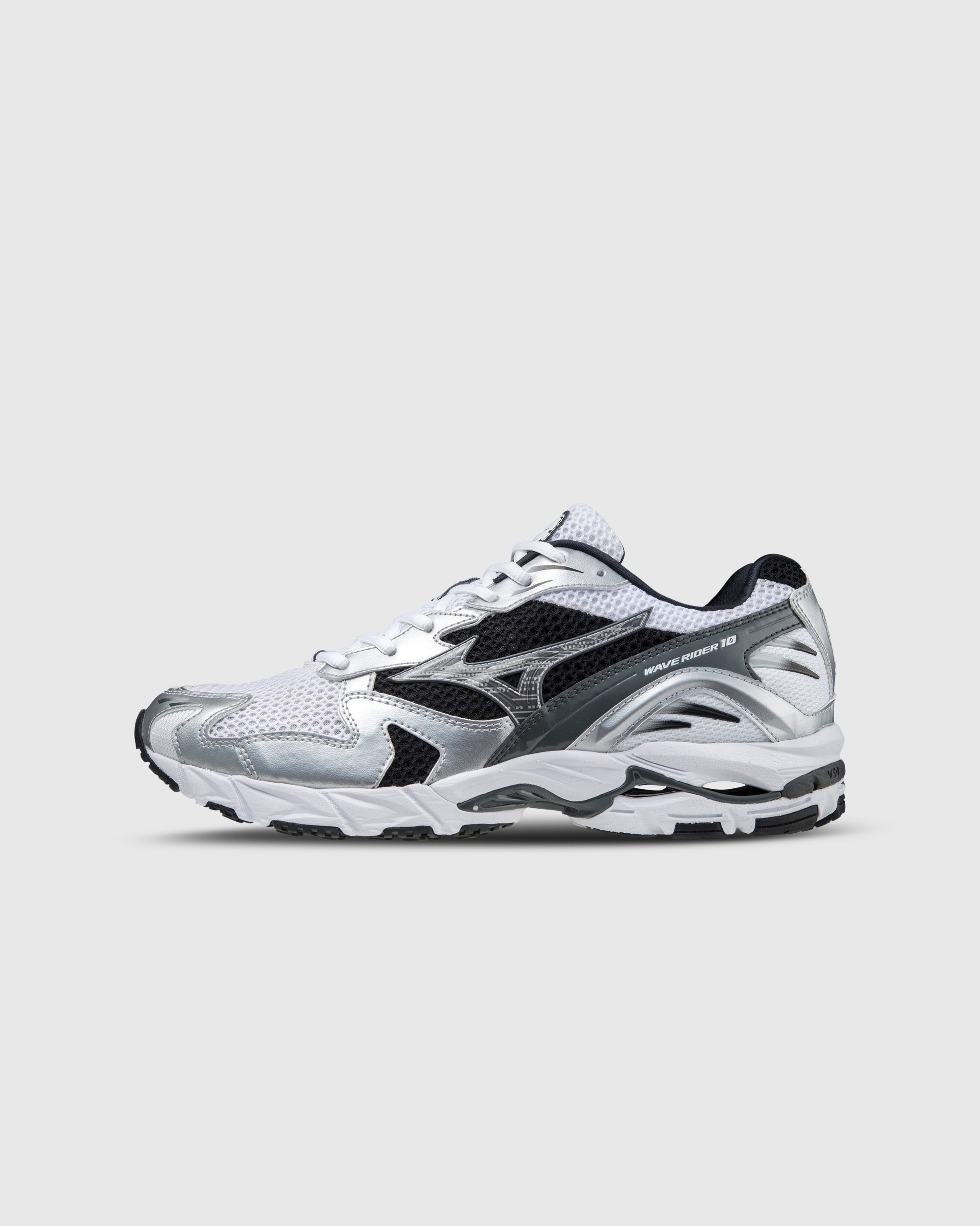 Mizuno – Wave Rider 10 White/Silver/Black - Sneakers - Multi - Image 2