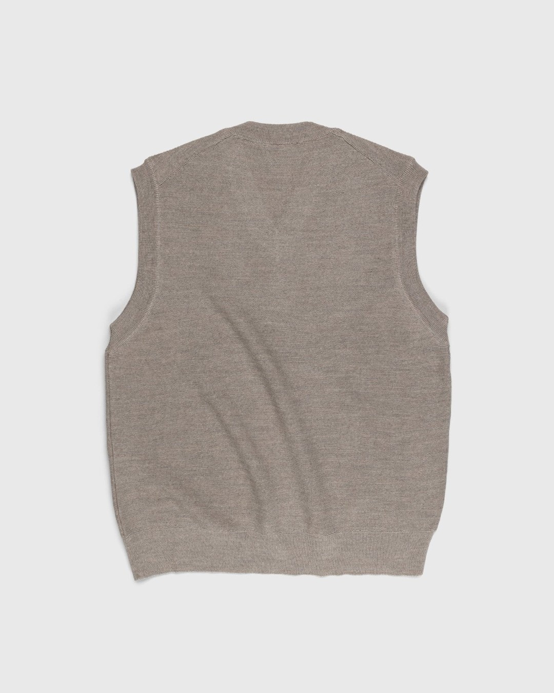 Lemaire – V-Neck Merino Vest Light Stone Melange - Knitwear - Beige - Image 2