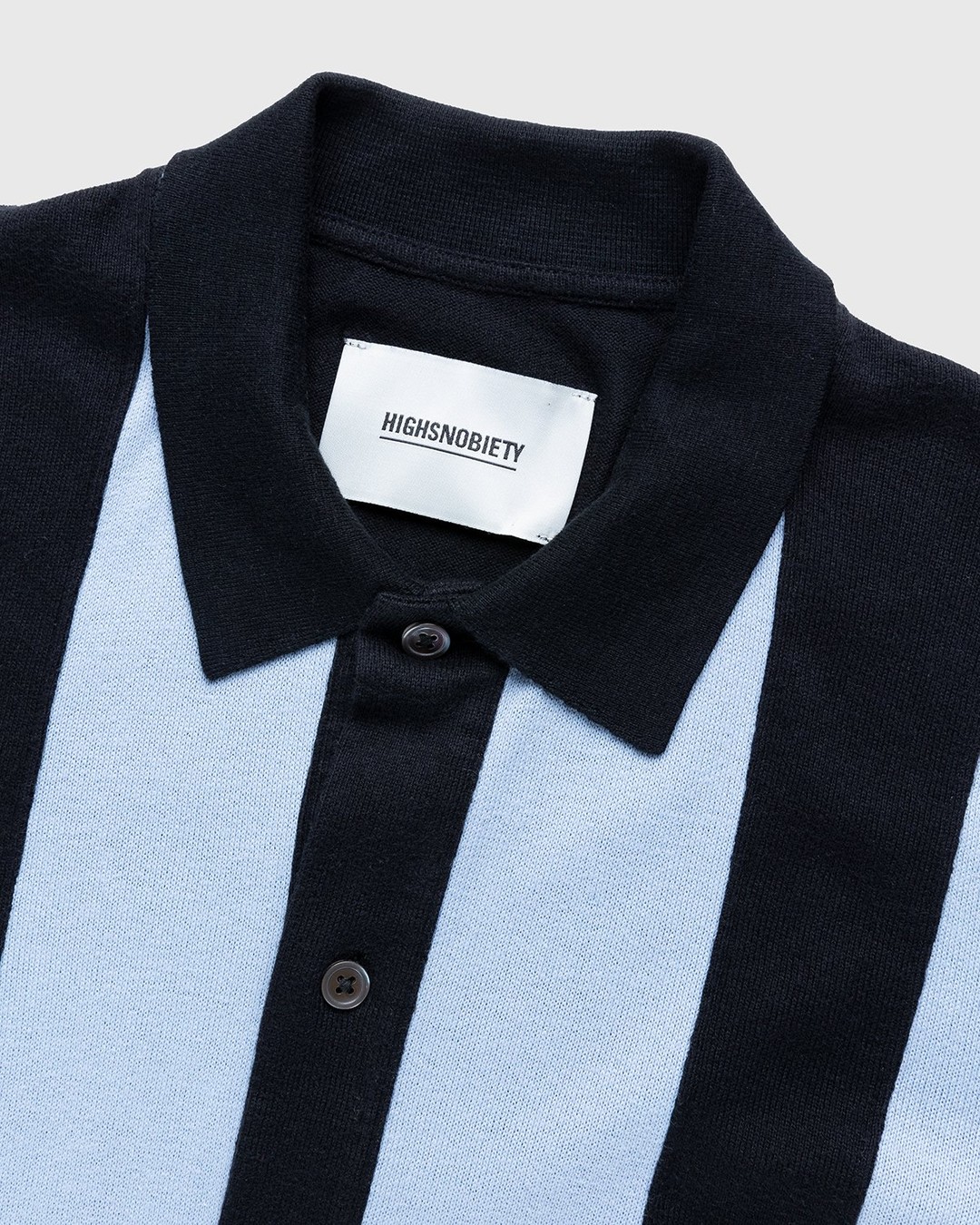 Highsnobiety – Knit Bowling Shirt Blue Black - Shirts - Blue - Image 3