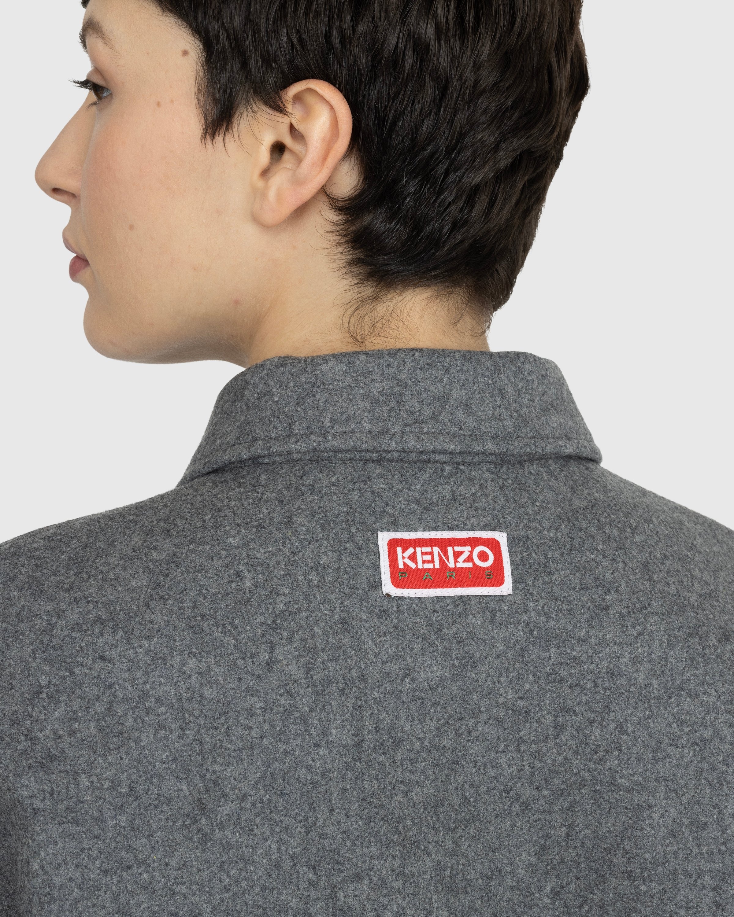 Kenzo – Wool ‘BOKE FLOWER 2.0’ Overshirt - Shirts - Grey - Image 5