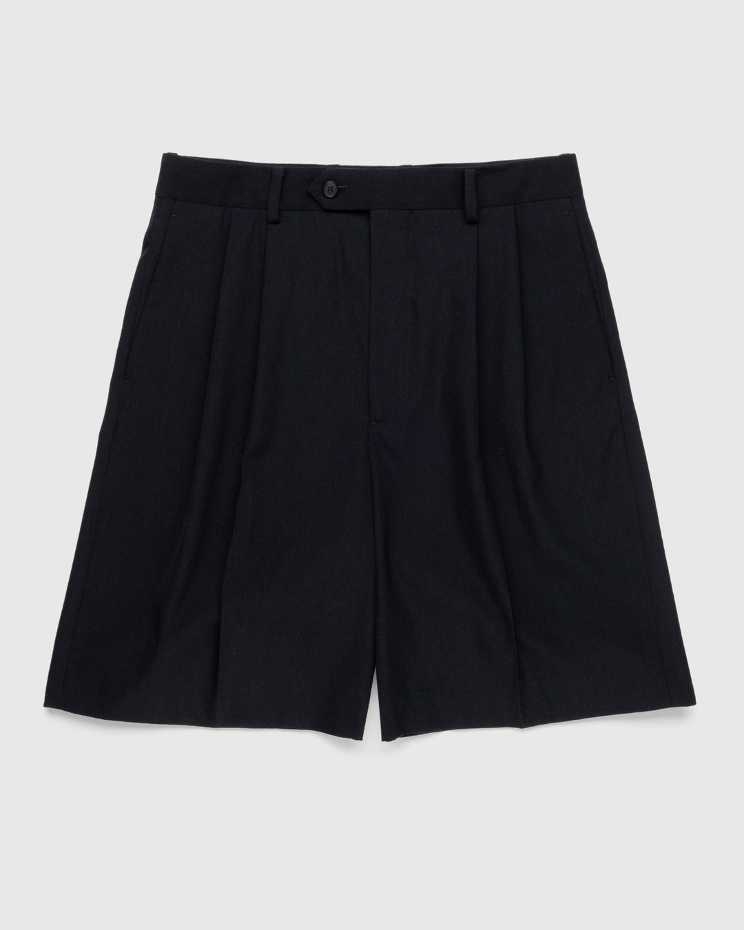 Auralee – Light Wool Max Gabardine Shorts Black - Shorts - Black - Image 1
