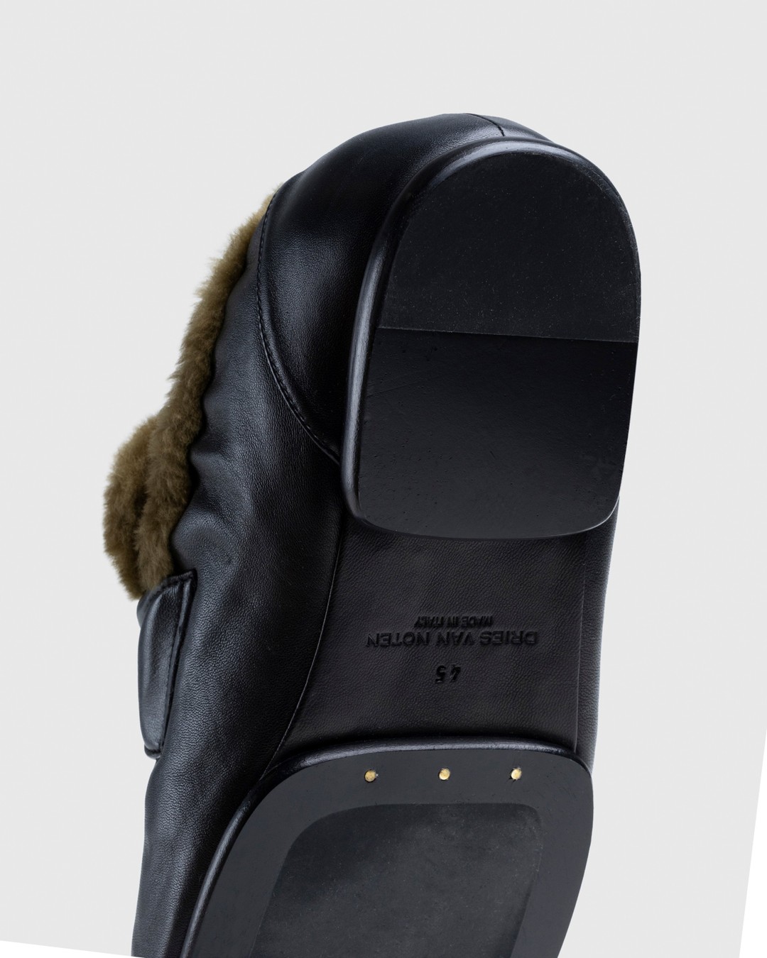 Dries van Noten – Padded Faux Fur Loafers Black - Sandals & Slides - Black - Image 6