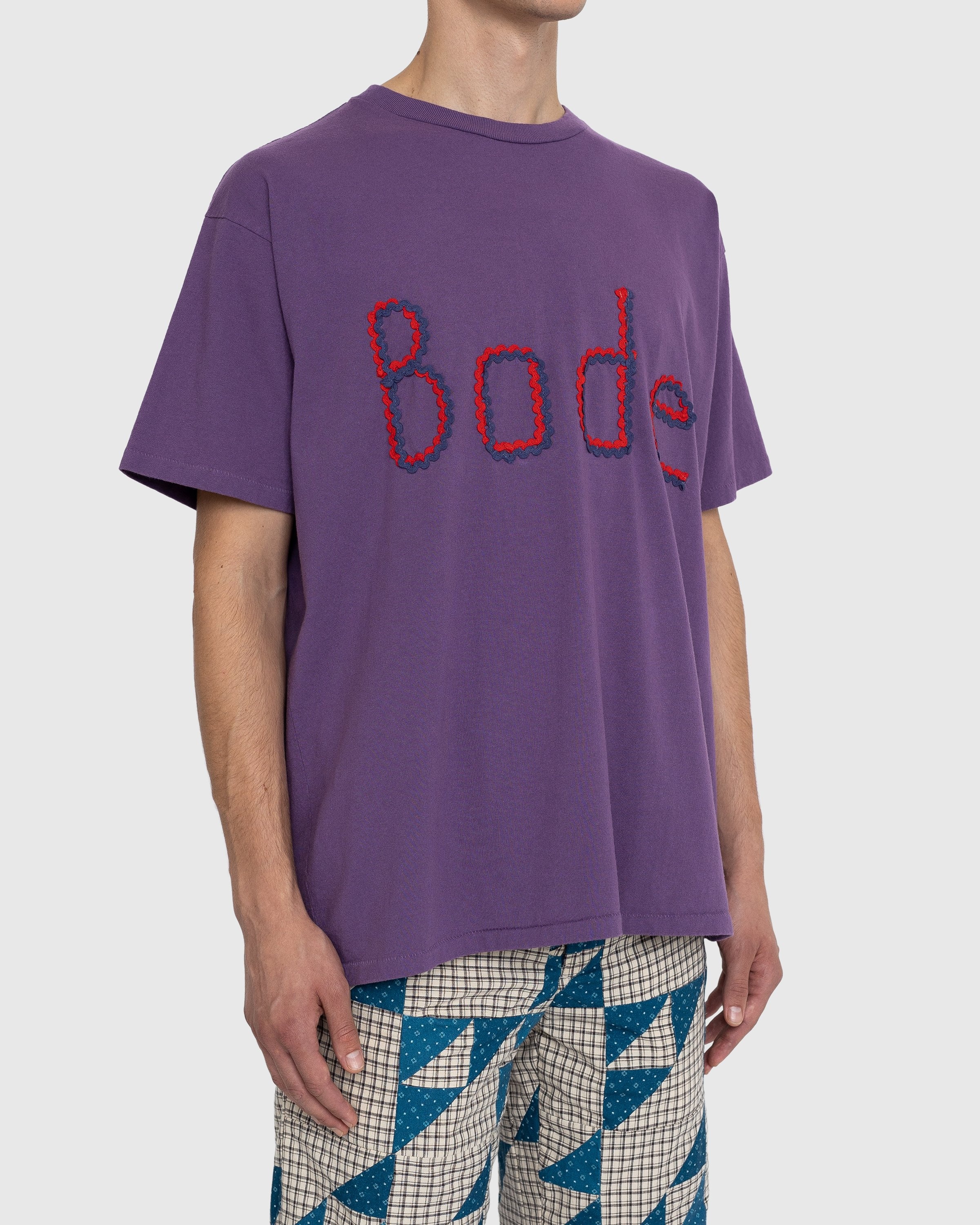 Bode – Rickrack Logo T-Shirt Purple - Tops - Purple - Image 3