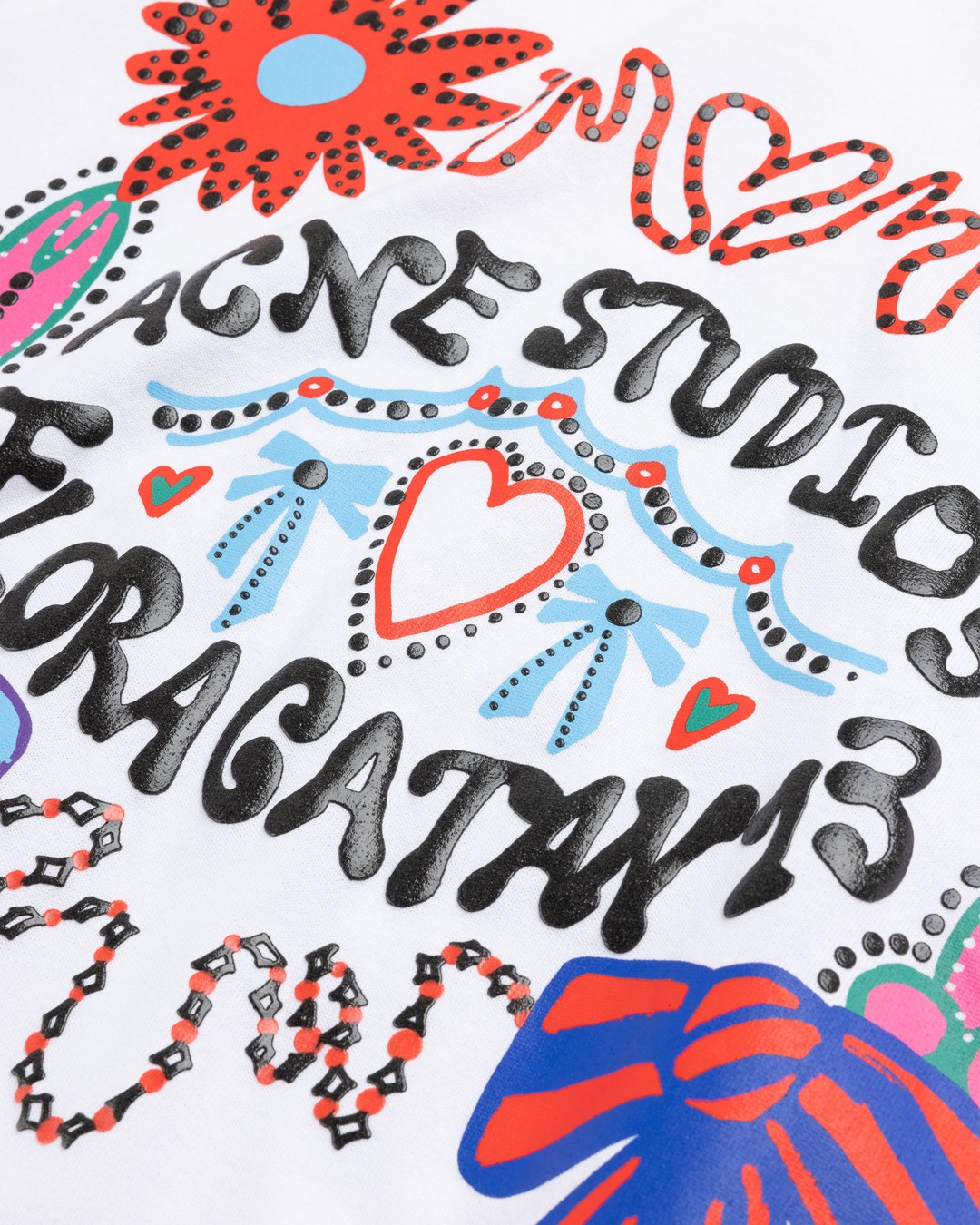 Acne Studios – Floragatan 13 Screenprint T-Shirt White - T-shirts - White - Image 2