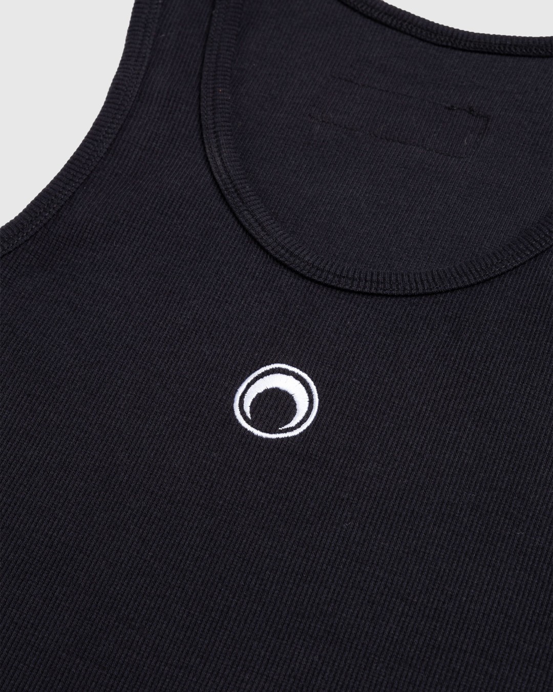 Marine Serre – Organic Cotton Fitted Tank Top Black - Tops - Black - Image 6