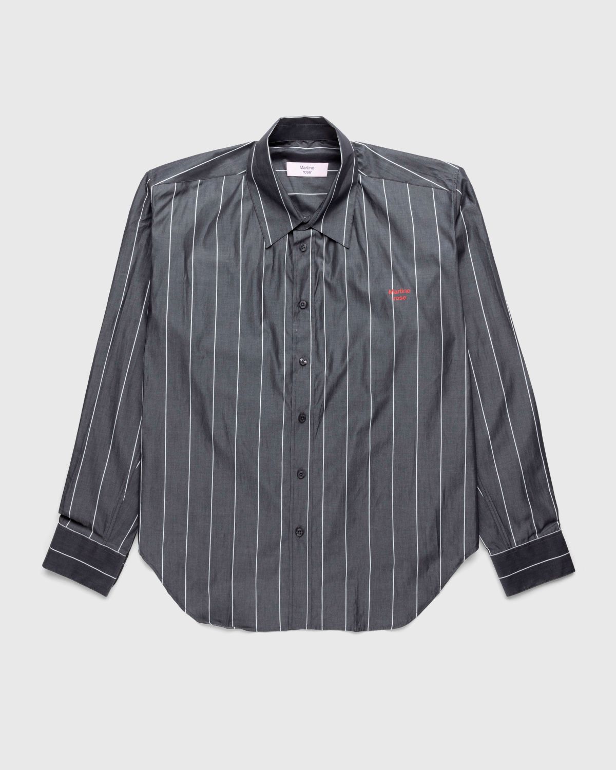 Martine Rose – Pulled Neck Shirt Grey/White - Shirts - Grey - Image 1