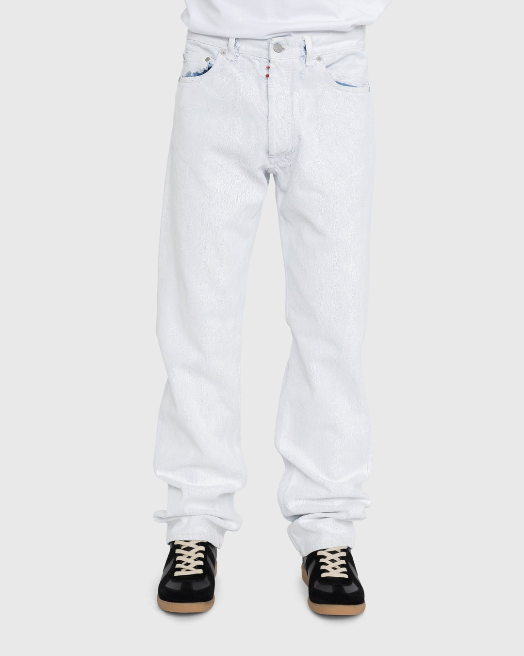 Maison Margiela – 5-Pocket Paint Jeans White - Pants - White - Image 2