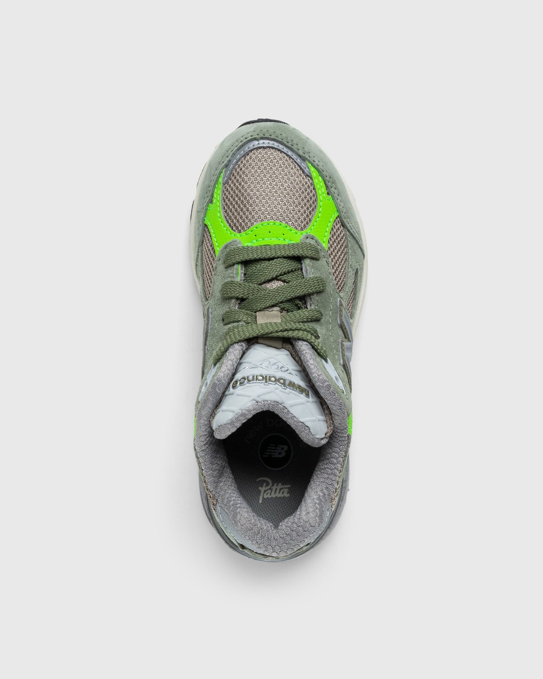 Patta x New Balance – Made in USA 990v3 Olive/White Pepper - Sneakers - Green - Image 4