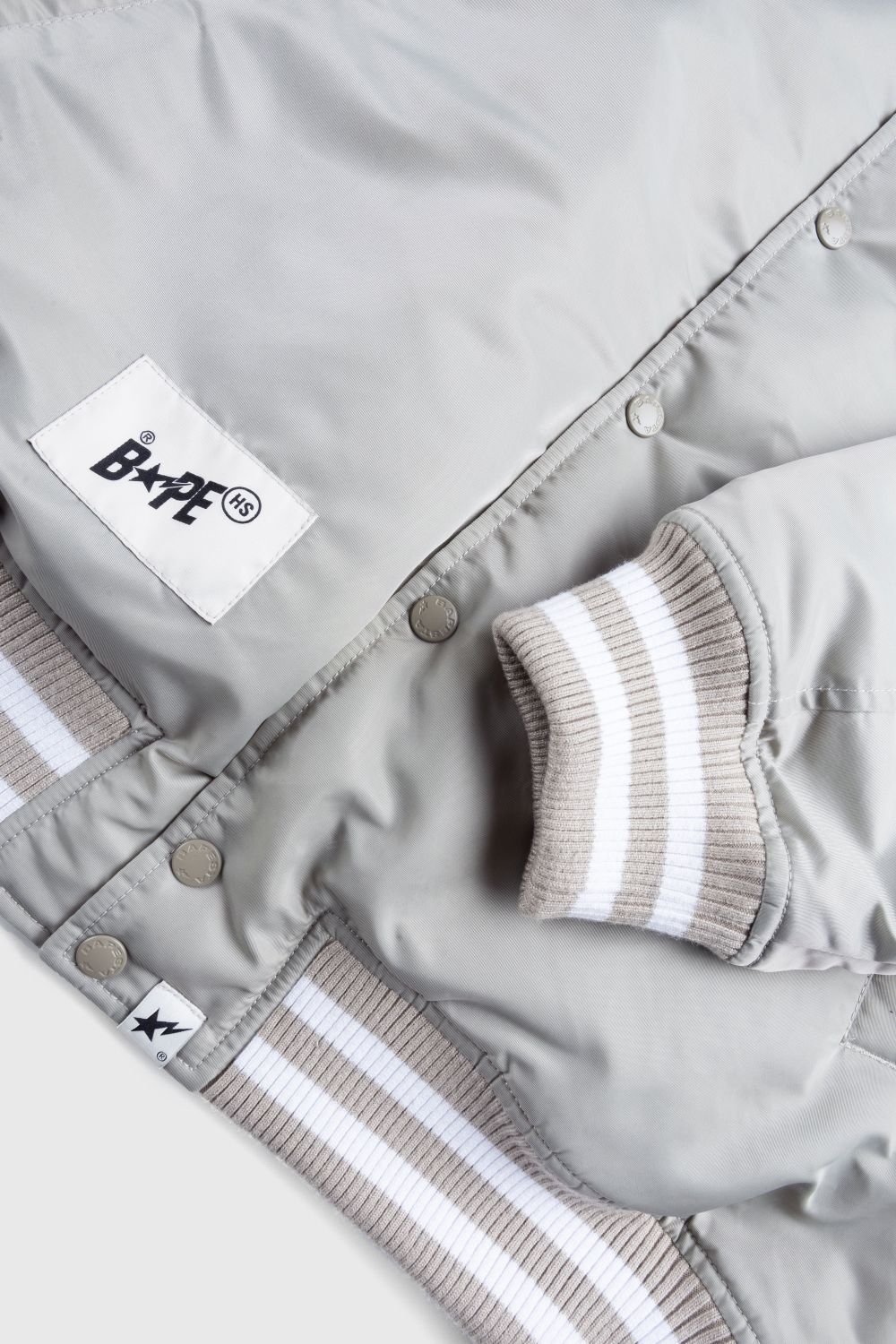BAPE x Highsnobiety – Varsity Jacket Ivory - Outerwear - Grey - Image 7