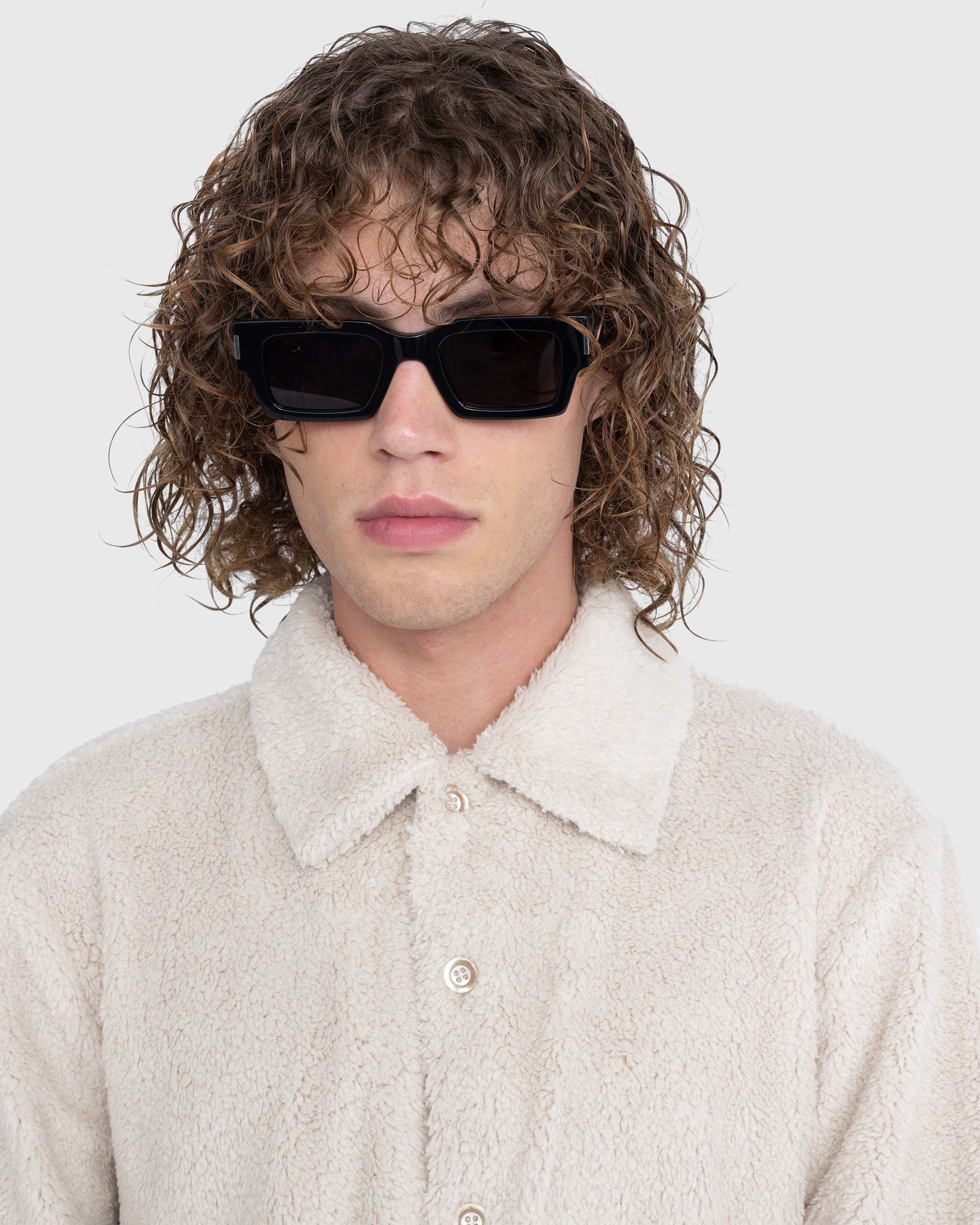 Saint Laurent – SL 572 Square Frame Sunglasses Black/Crystal - Sunglasses - Multi - Image 4