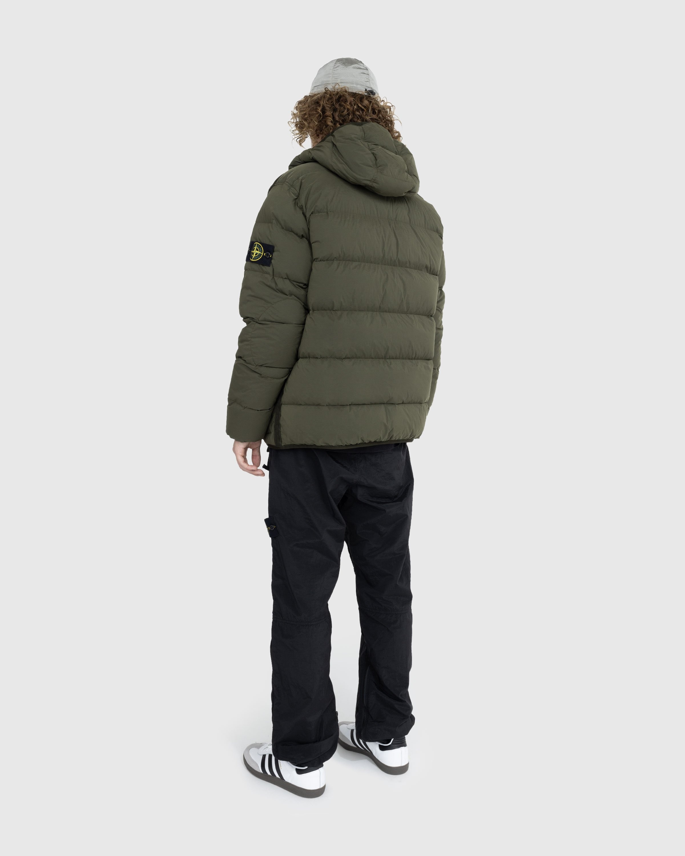 Stone Island Green Crinkled Down Jacket