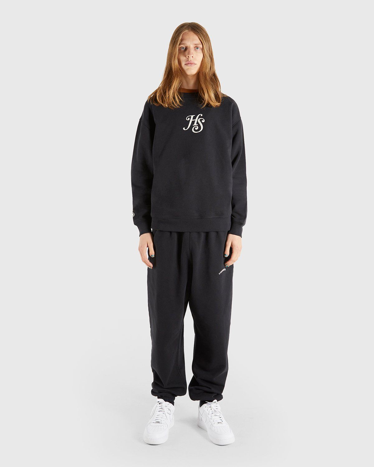 Highsnobiety – Logo Fleece Staples Crew Black - Sweats - Black - Image 5