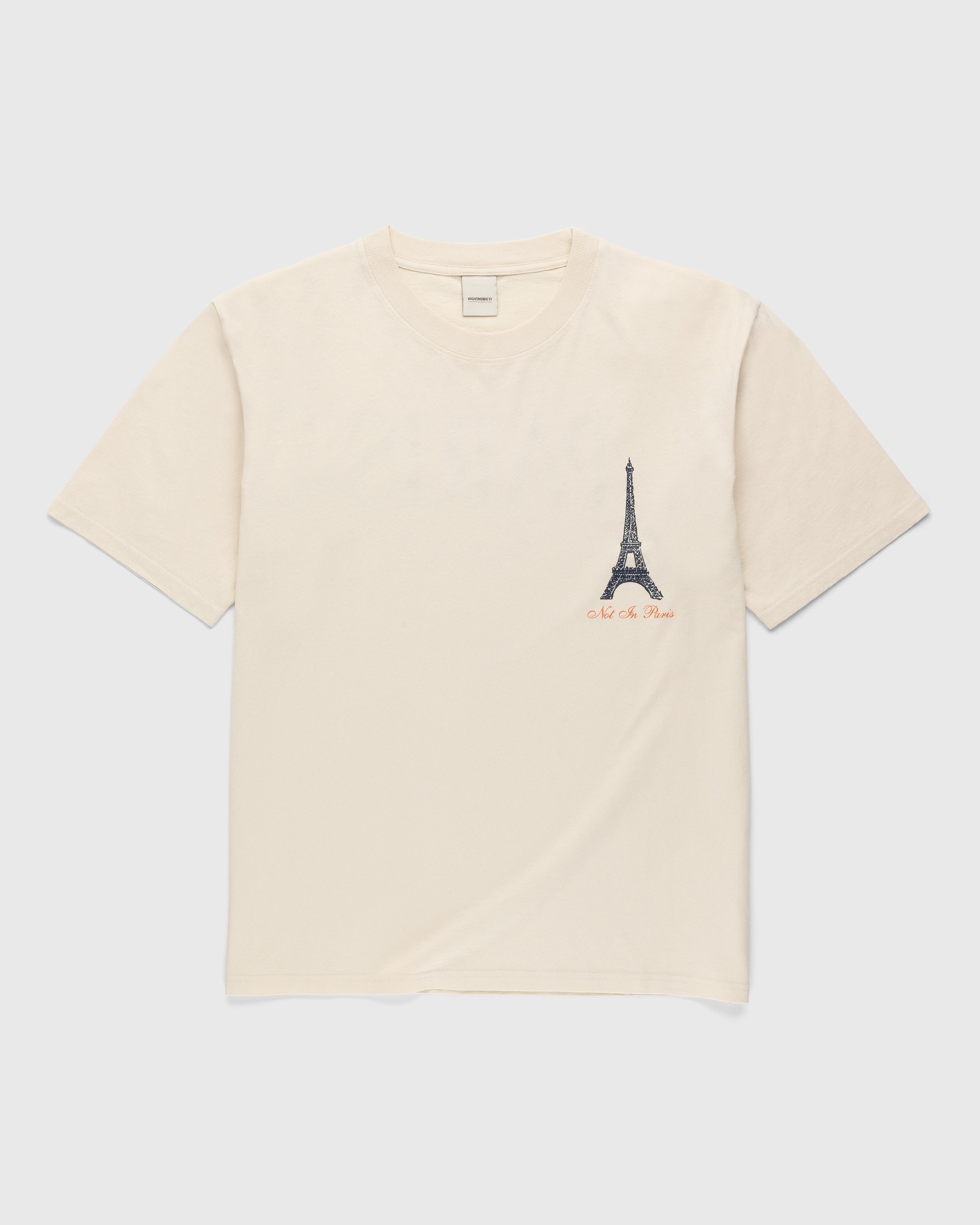 Highsnobiety – Not In Paris 4 Eiffel Tower T-Shirt Eggshell - Tops - Beige - Image 2