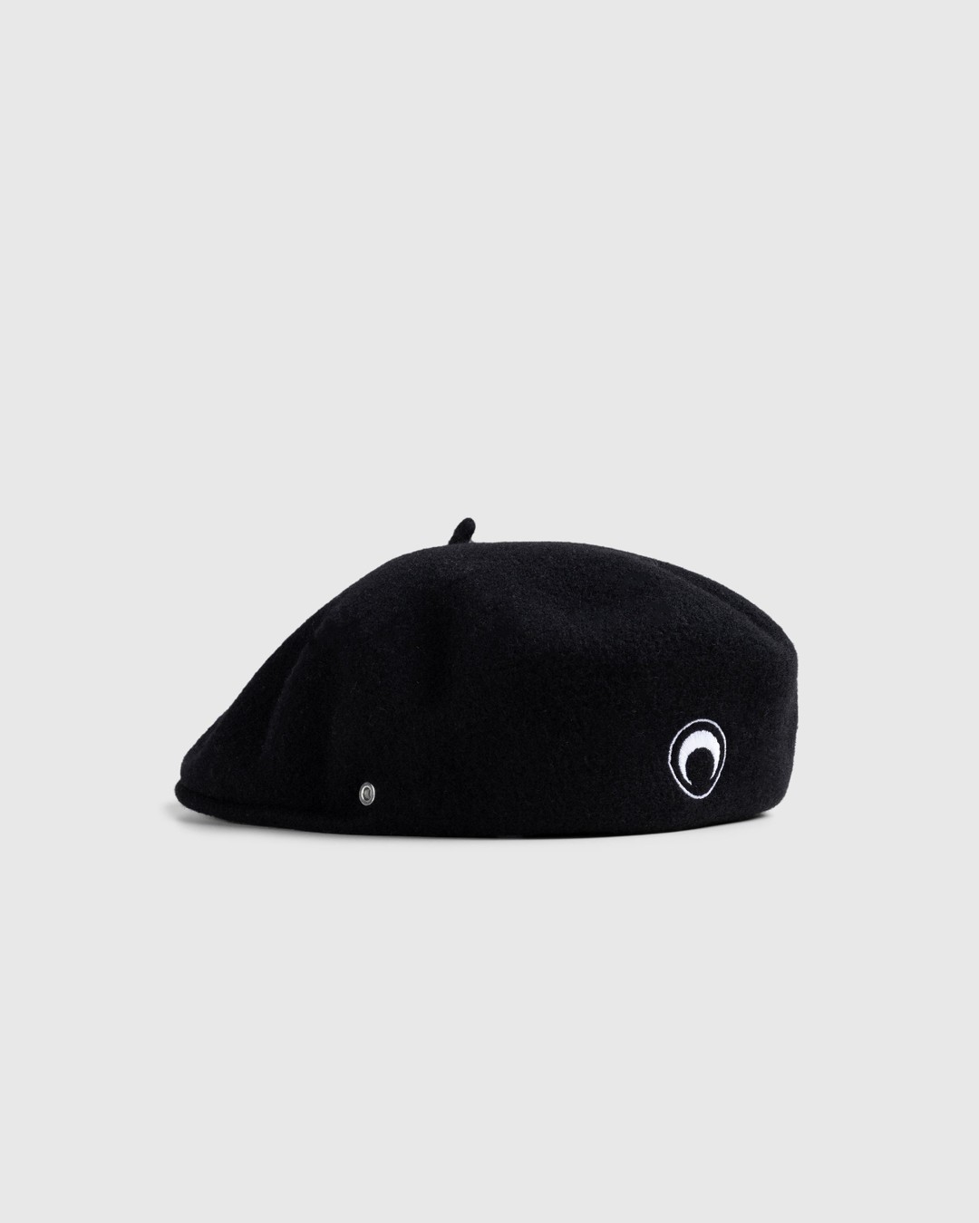 Marine Serre – Embroidered French Beret Black - Hats - Black - Image 1