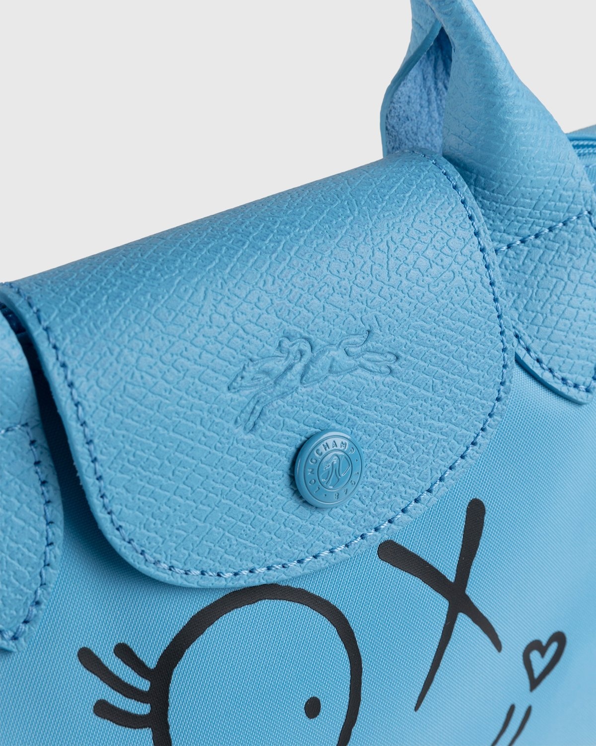 Longchamp x André Saraiva – Le Pliage André Top Handle Bag Blue - Shoulder Bags - Blue - Image 5