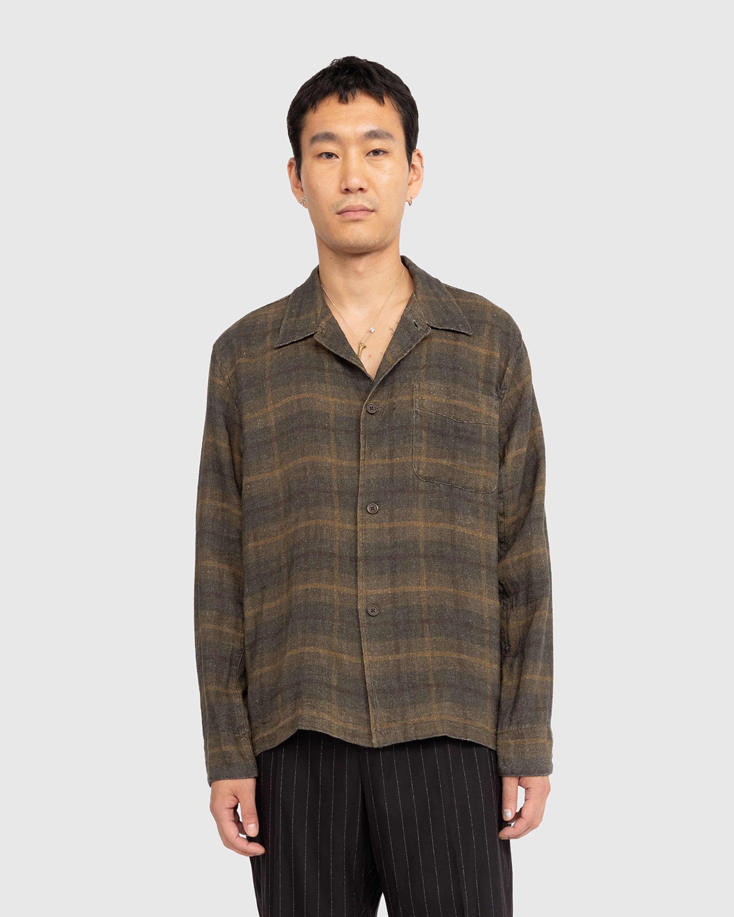 Our Legacy – Box Shirt Mirage Wax Check - Shirts - Green - Image 4