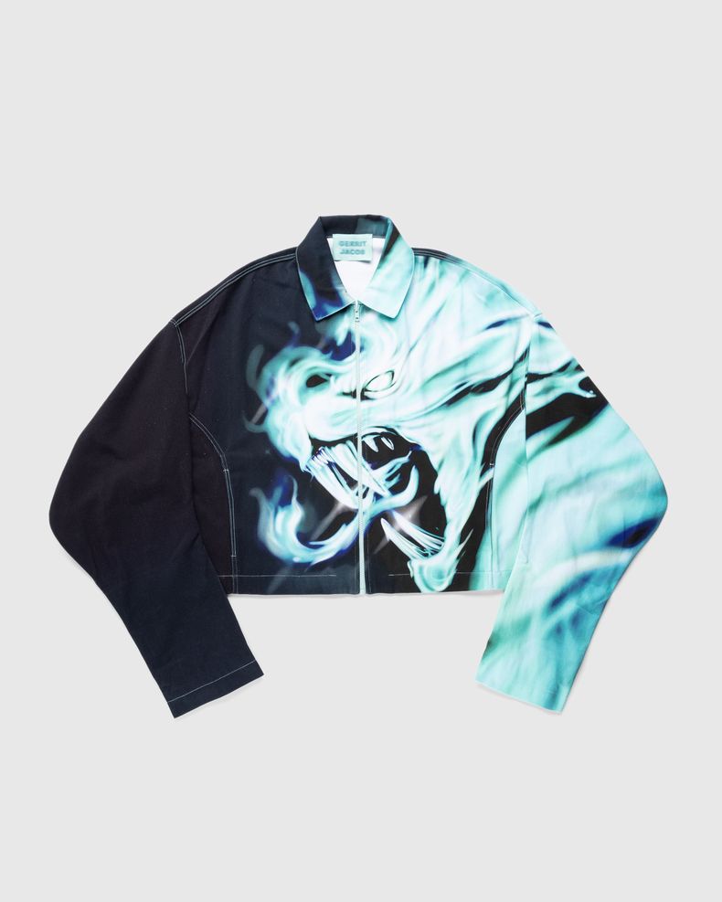 Printed Denim Jacket Mint