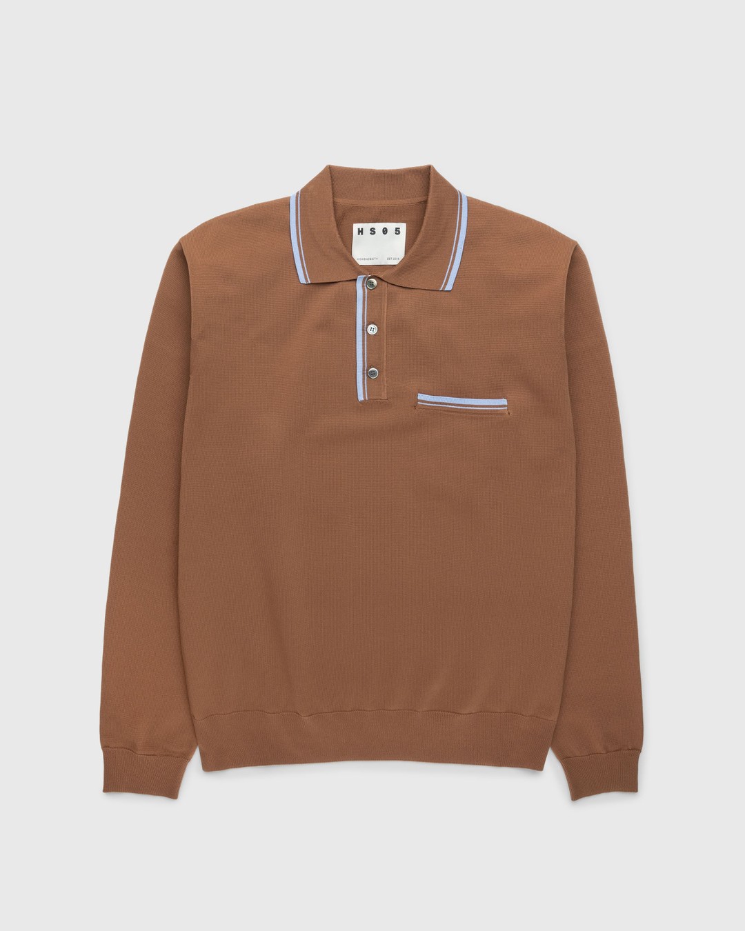 Highsnobiety HS05 – Long Sleeves Knit Polo Brown - Longsleeves - Brown - Image 1