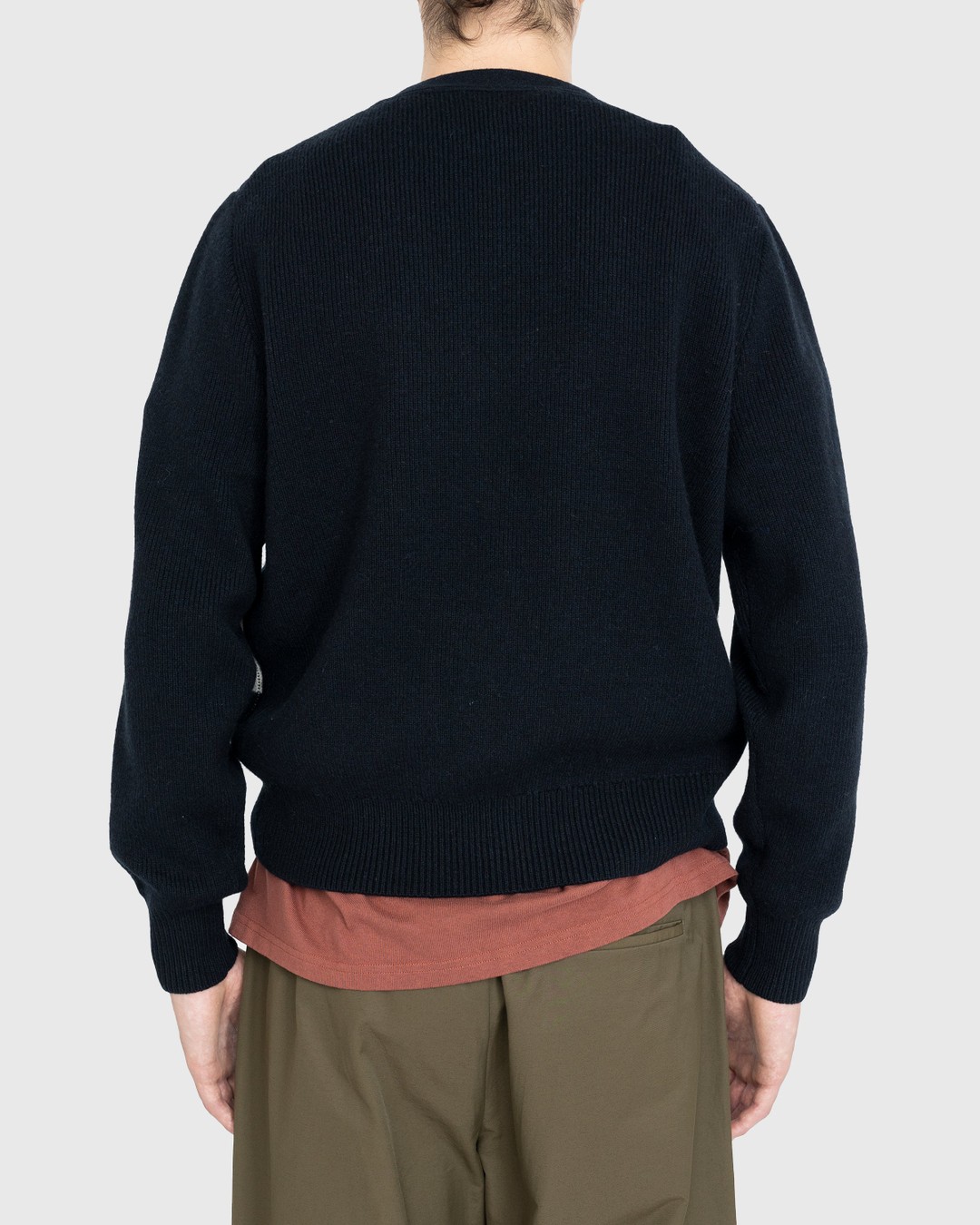 Acne Studios – Knit Wool Cardigan Black/Oatmeal Melange - Knitwear - Black - Image 4