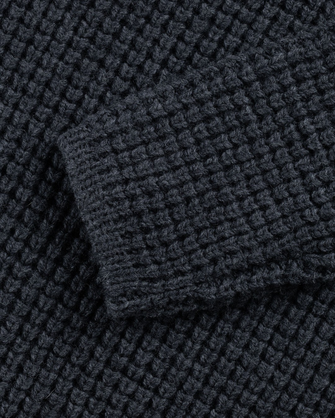 Stone Island – Waffle Knit Sweater Melange Charcoal - Knitwear - Grey - Image 7