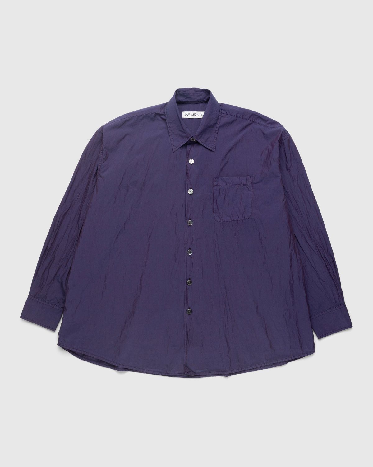 Our Legacy – Borrowed Shirt Blackcurrant Parachute Poplin - Shirts - Purple - Image 1