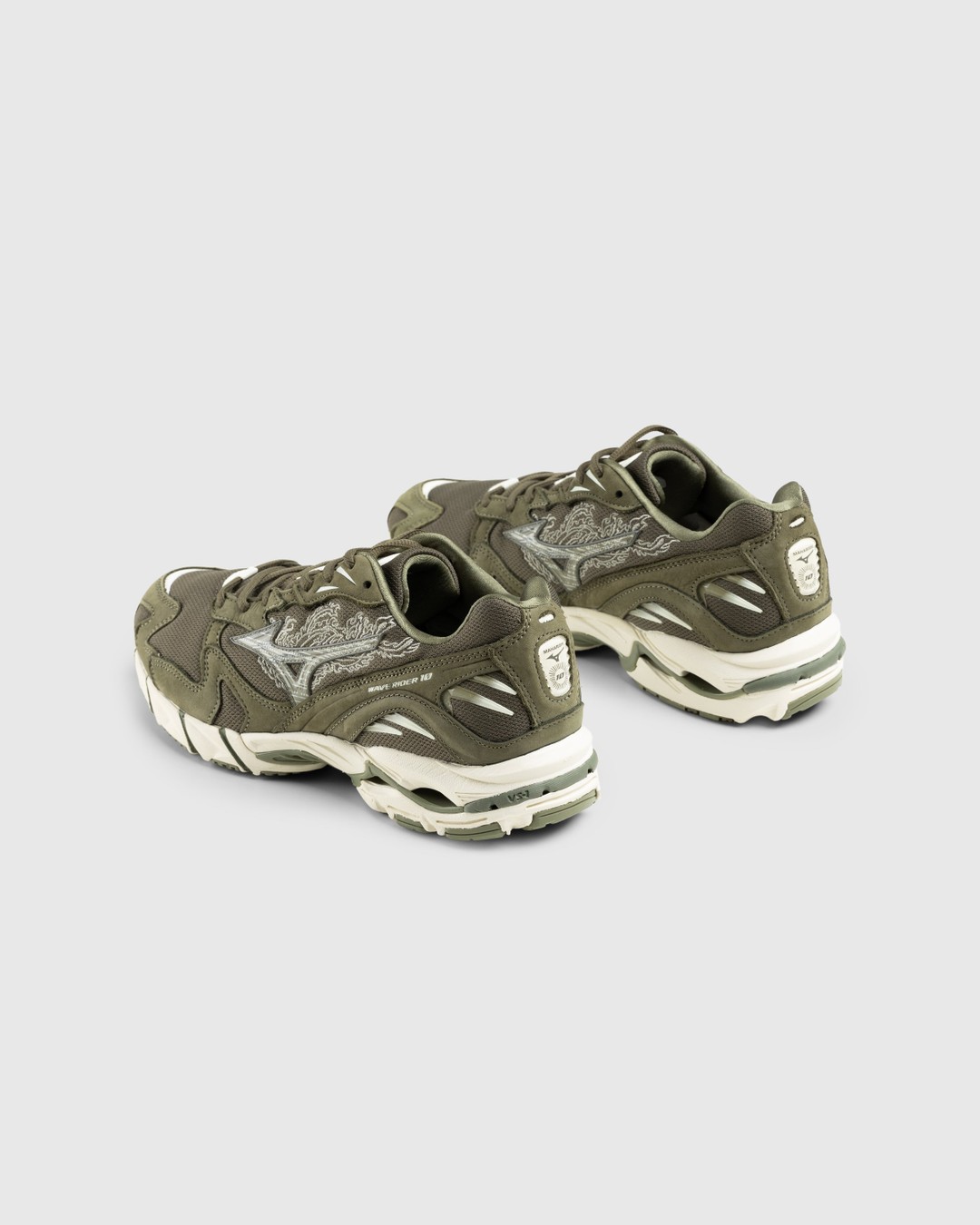 Mizuno x Maharishi – Wave Rider 10 Olive Green - Sneakers - Black - Image 4