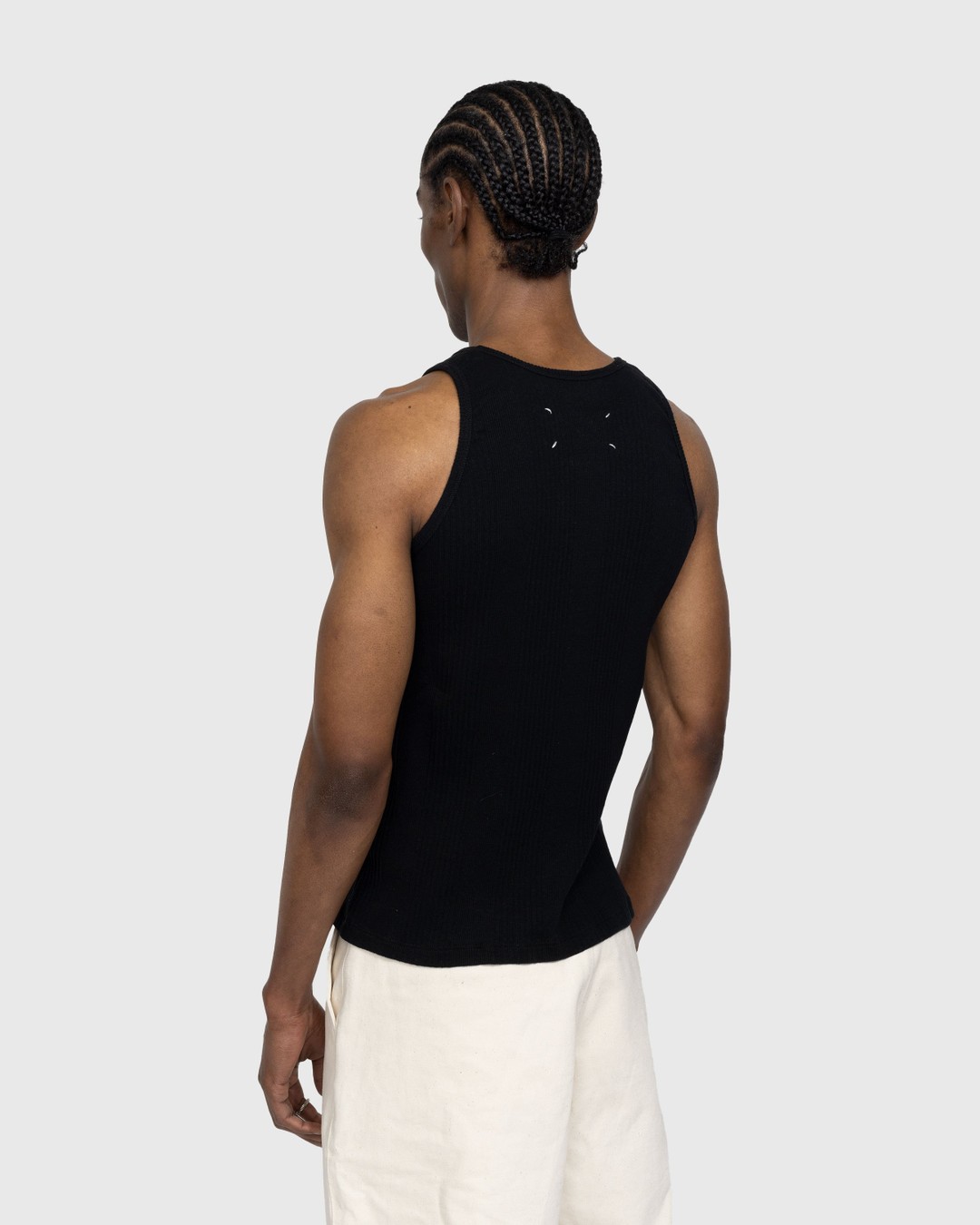 Maison Margiela – Rib Tank Top Black - Men Tops - Black - Image 5