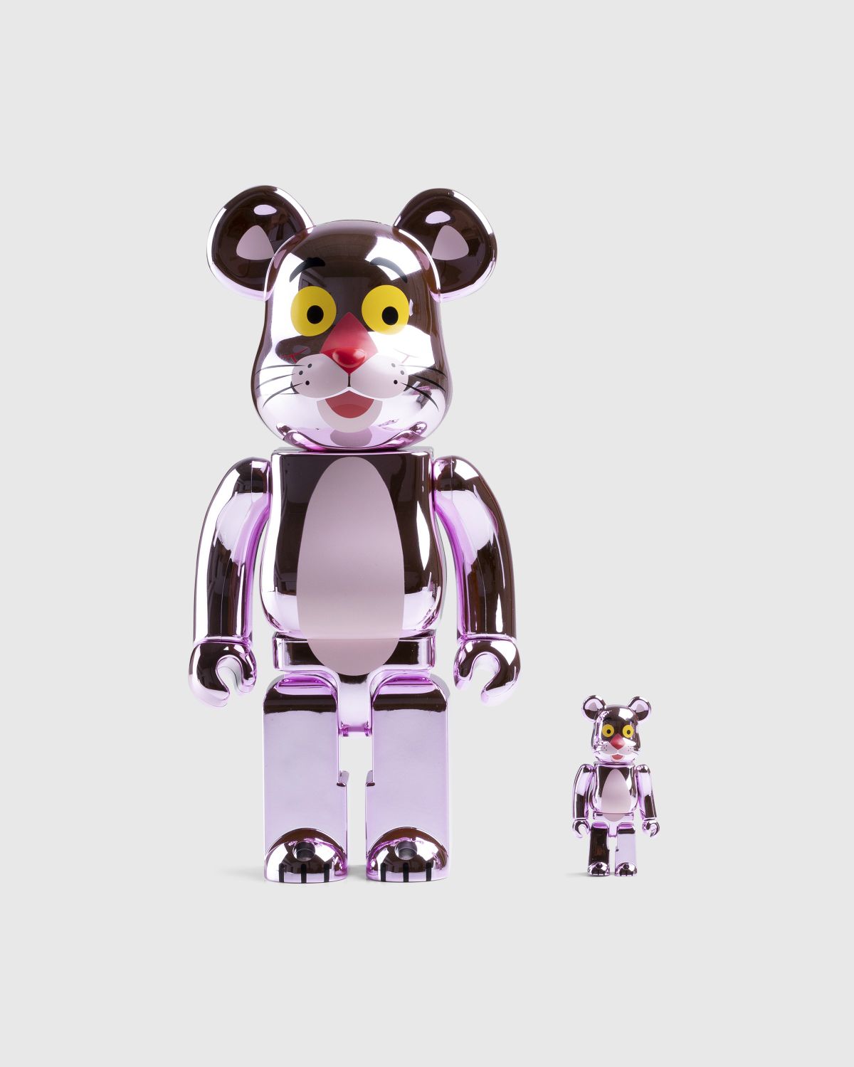 Medicom – Be@rbrick Pink Panther 100% & 400% Set Chrome Version - Toys - Pink - Image 1