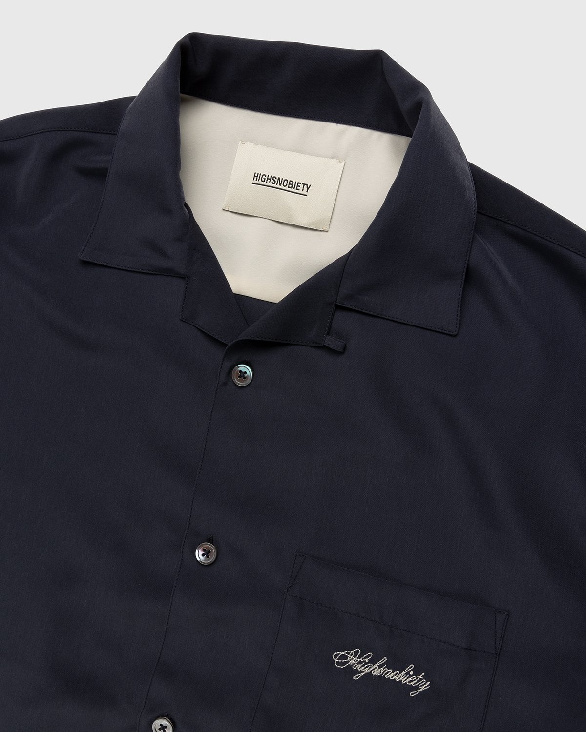 Highsnobiety – Rayon Short-Sleeve Shirt Navy Cream - Shortsleeve Shirts - Blue - Image 4