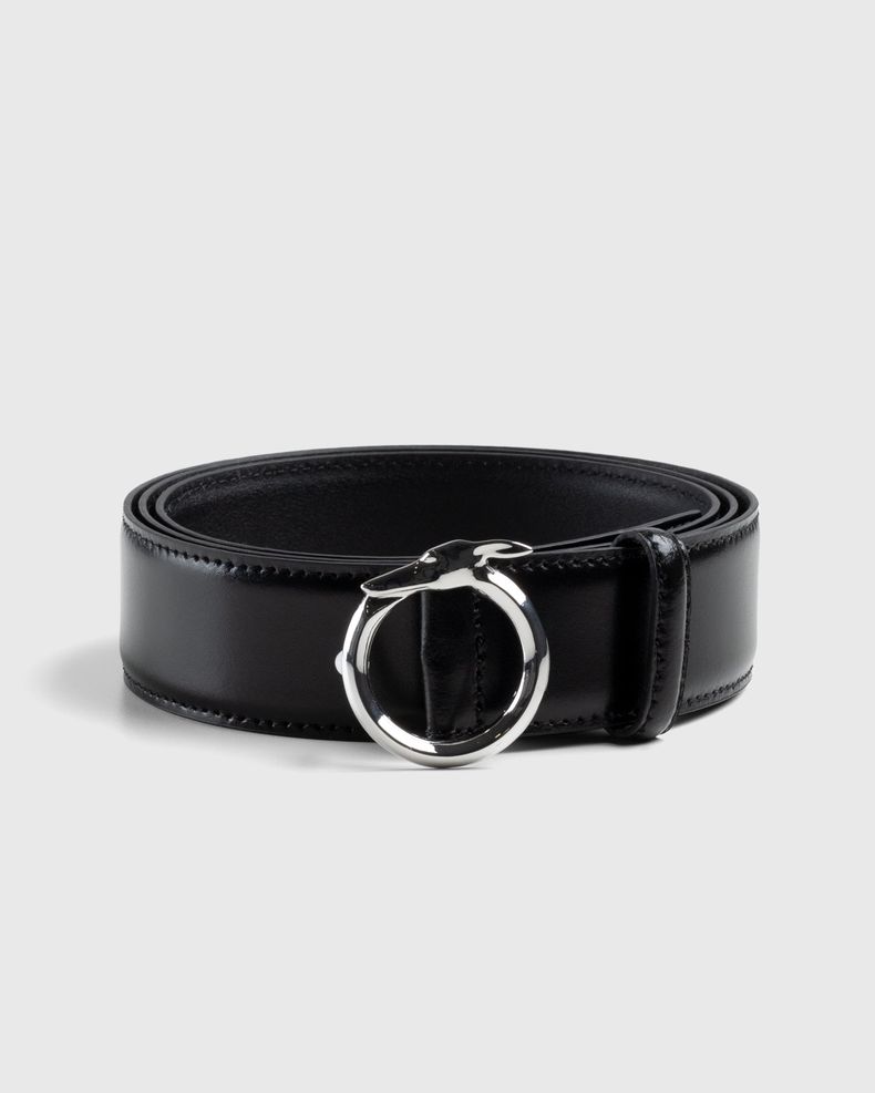 Trussardi – Leather Greyhound Belt Black