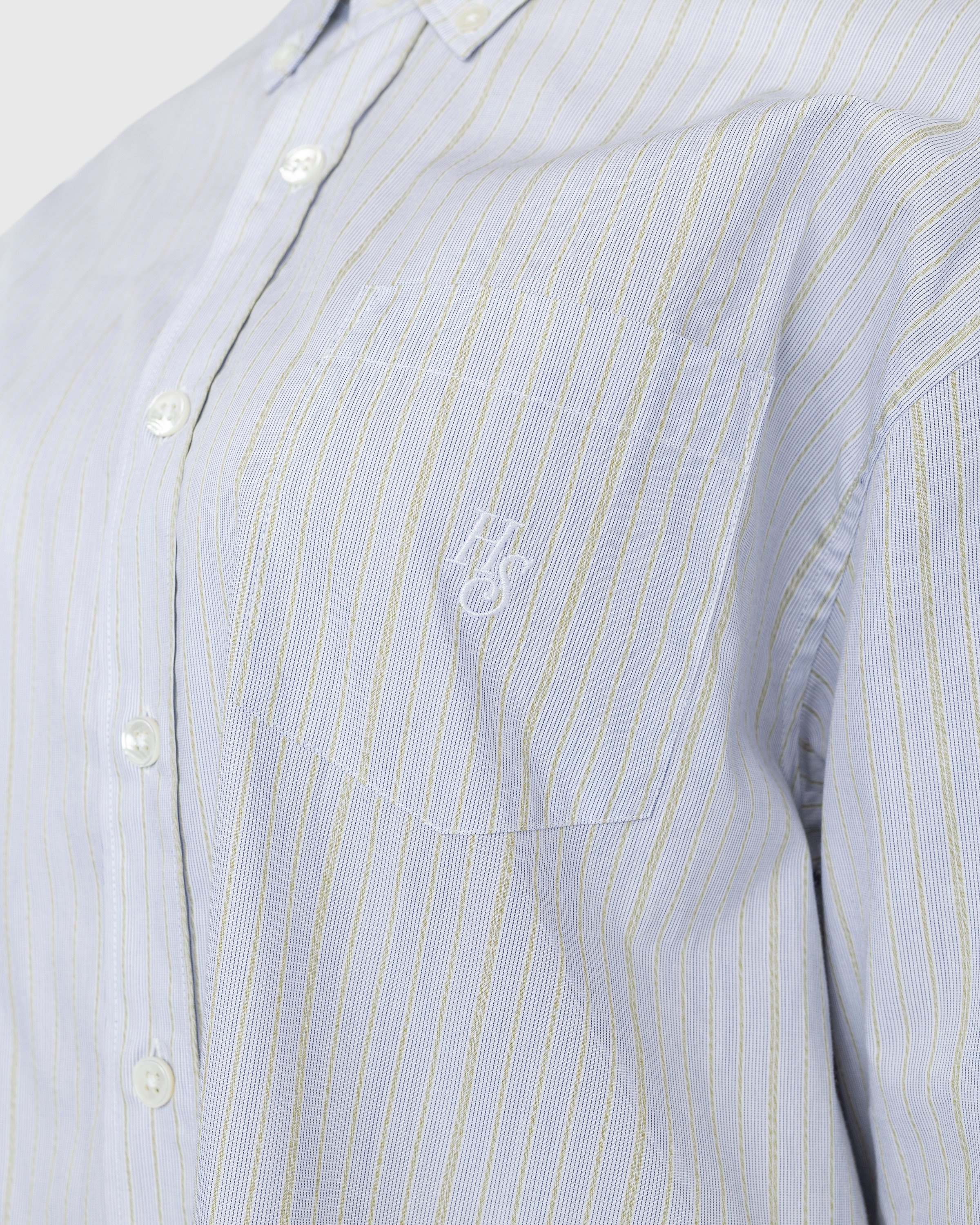 Highsnobiety – Striped Dress Shirt White/Blue - Shirts - Blue - Image 9
