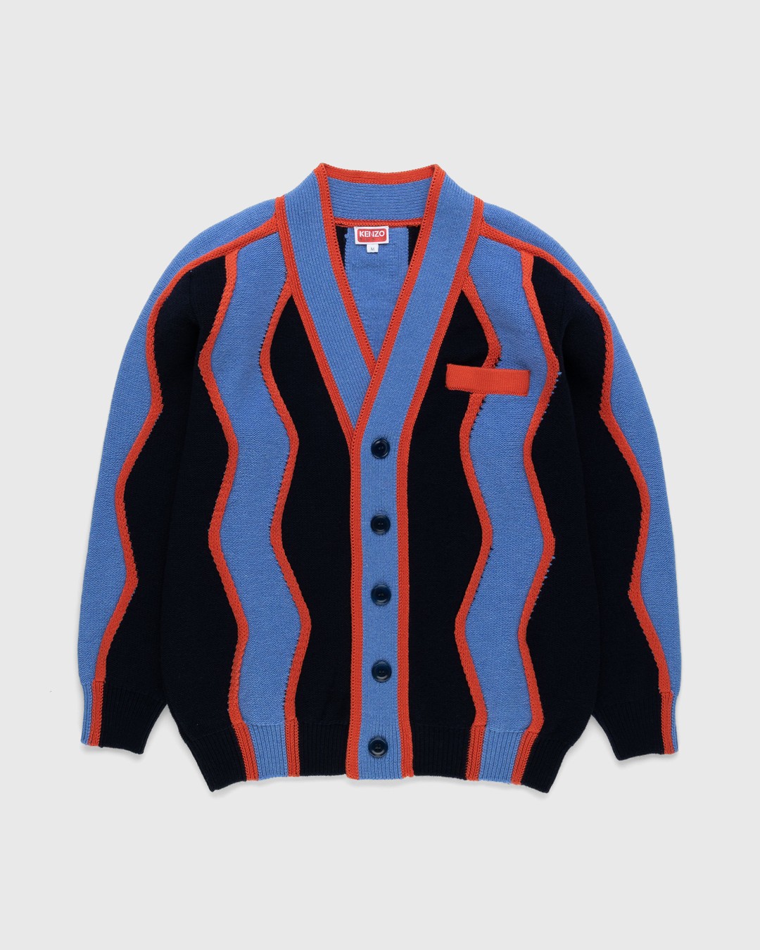Kenzo – Wavy Stripe Cardigan - Knitwear - Blue - Image 1