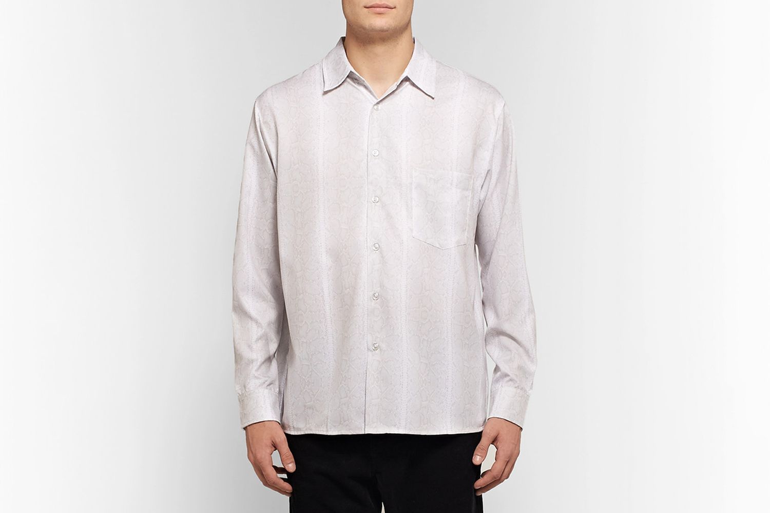 Snake-Print Woven Shirt