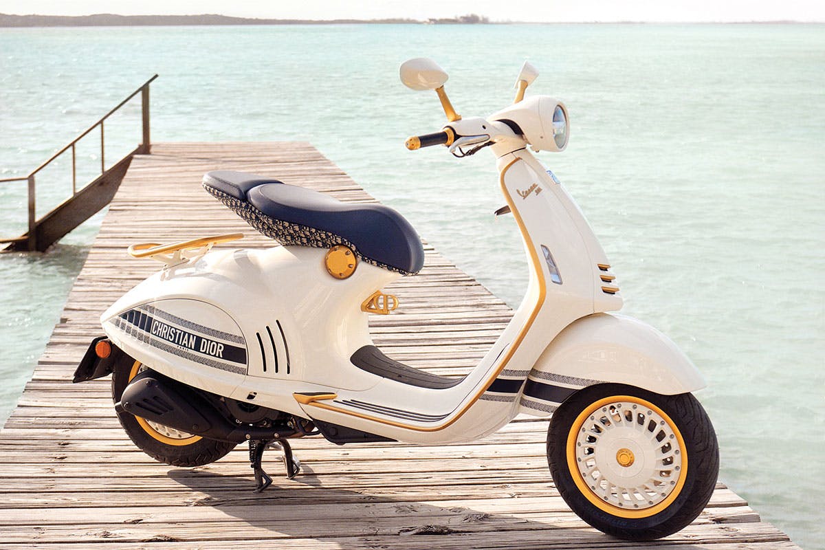 Dior x Vespa scooter