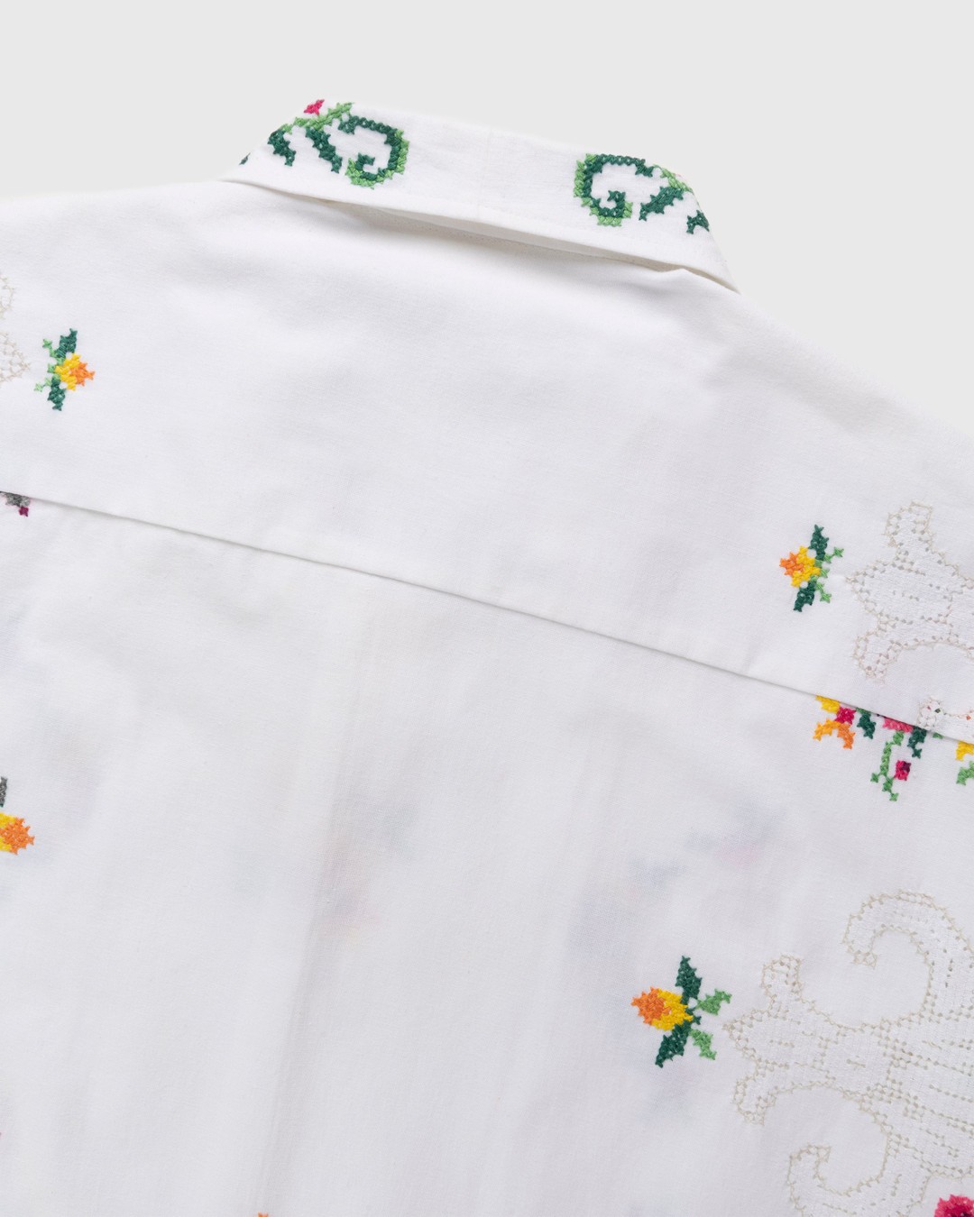 Diomene by Damir Doma – Embroidered Vacation Shirt White/Green - Shirts - White - Image 4