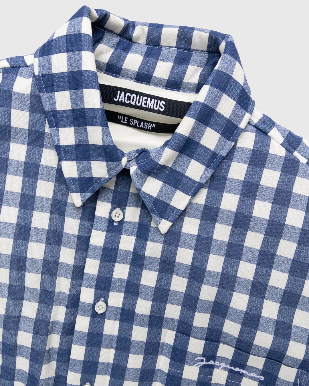 JACQUEMUS – La Chemise Boulanger Navy Checks - Shirts - Blue - Image 6