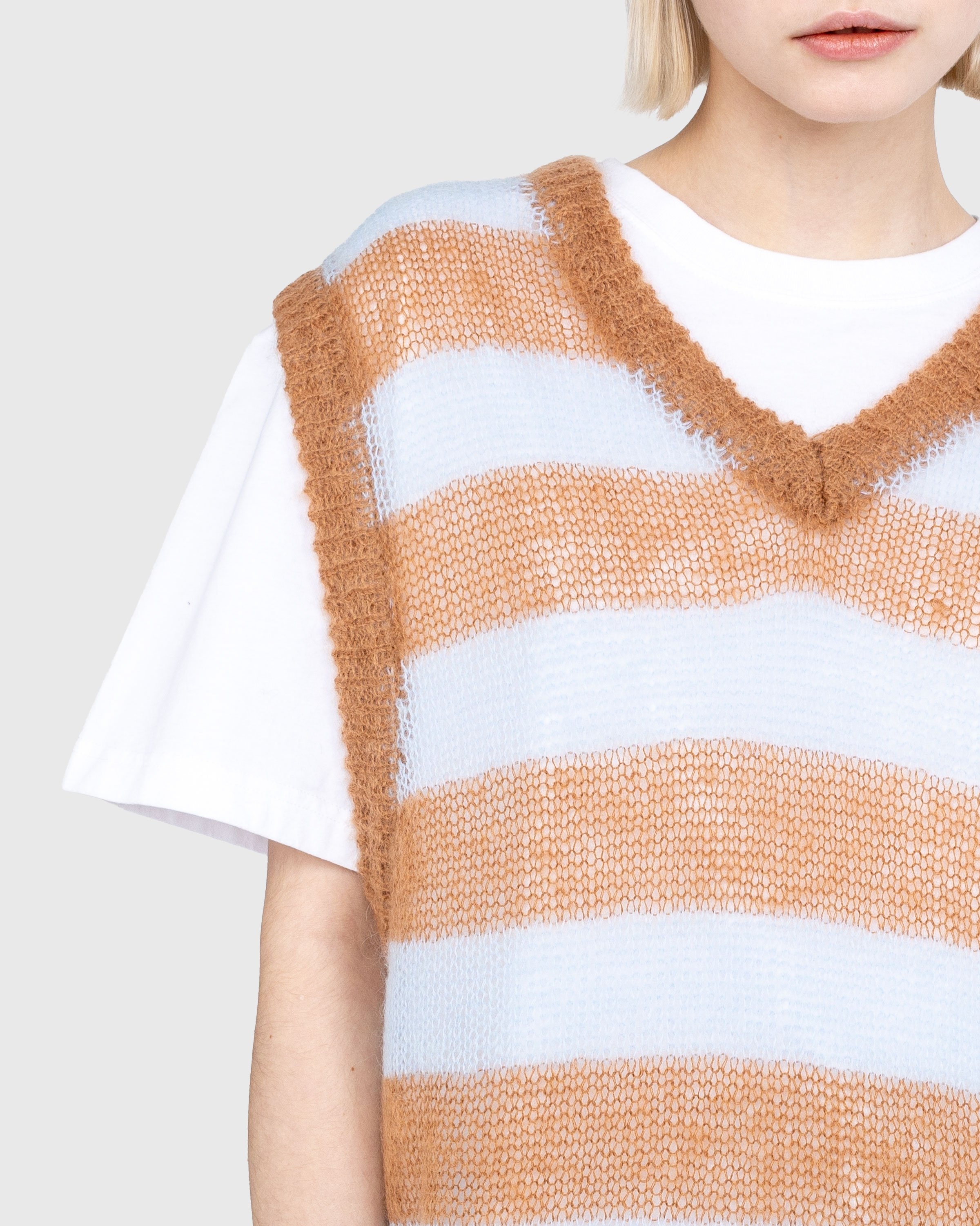 Highsnobiety – Sweater Vest Brown/Light Blue - Knitwear - Multi - Image 5