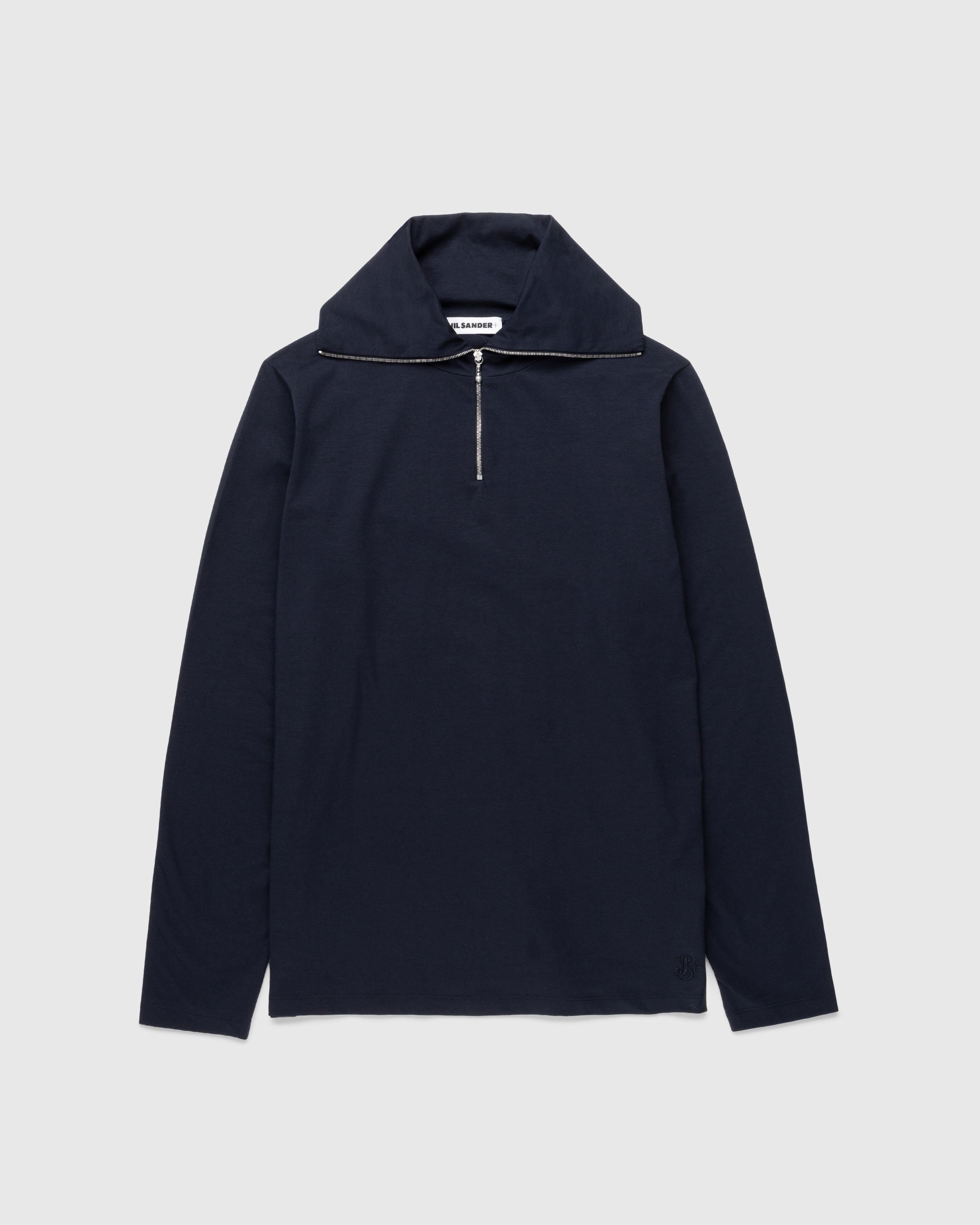 Jil Sander – Zip-Up Long-Sleeve Dark Navy - Tops - Blue - Image 1