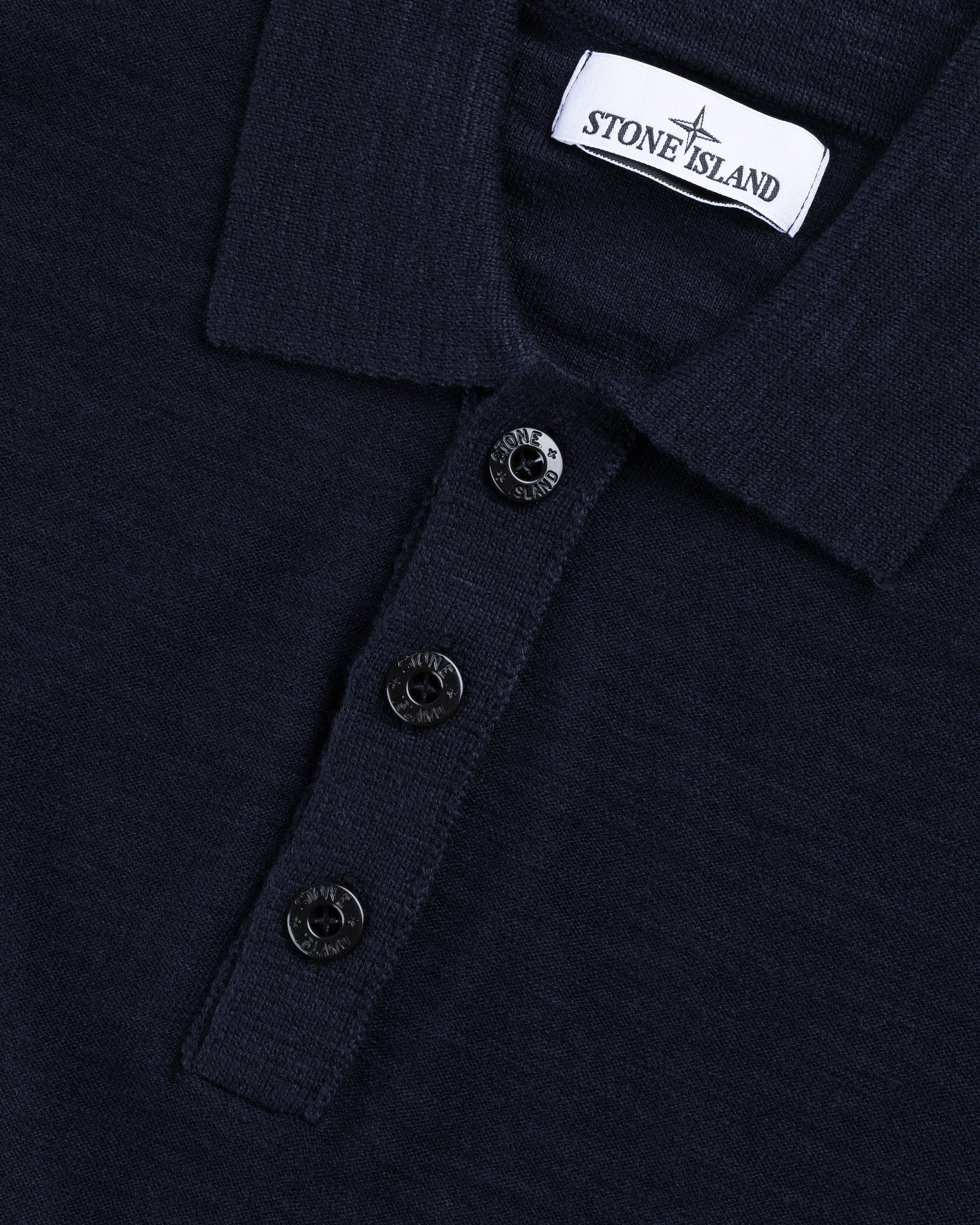 Stone Island – Knit Long-Sleeve Polo Navy Blue - Knitwear - Blue - Image 6