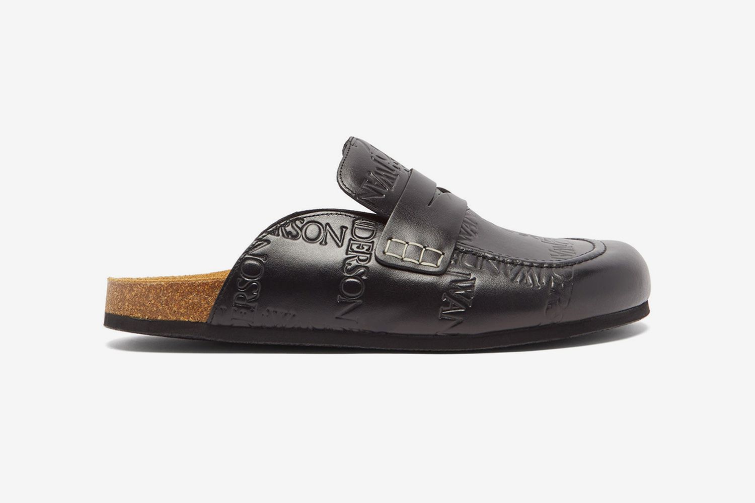 Logo-Debossed Leather Backless Loafers