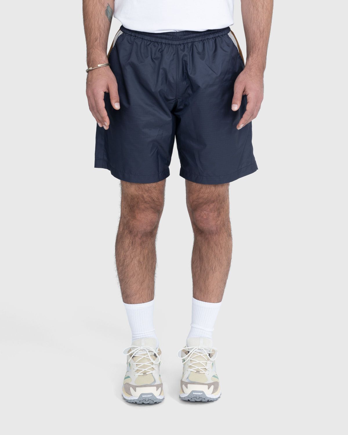Highsnobiety – Mix Panel Nylon Shorts Navy/Brown