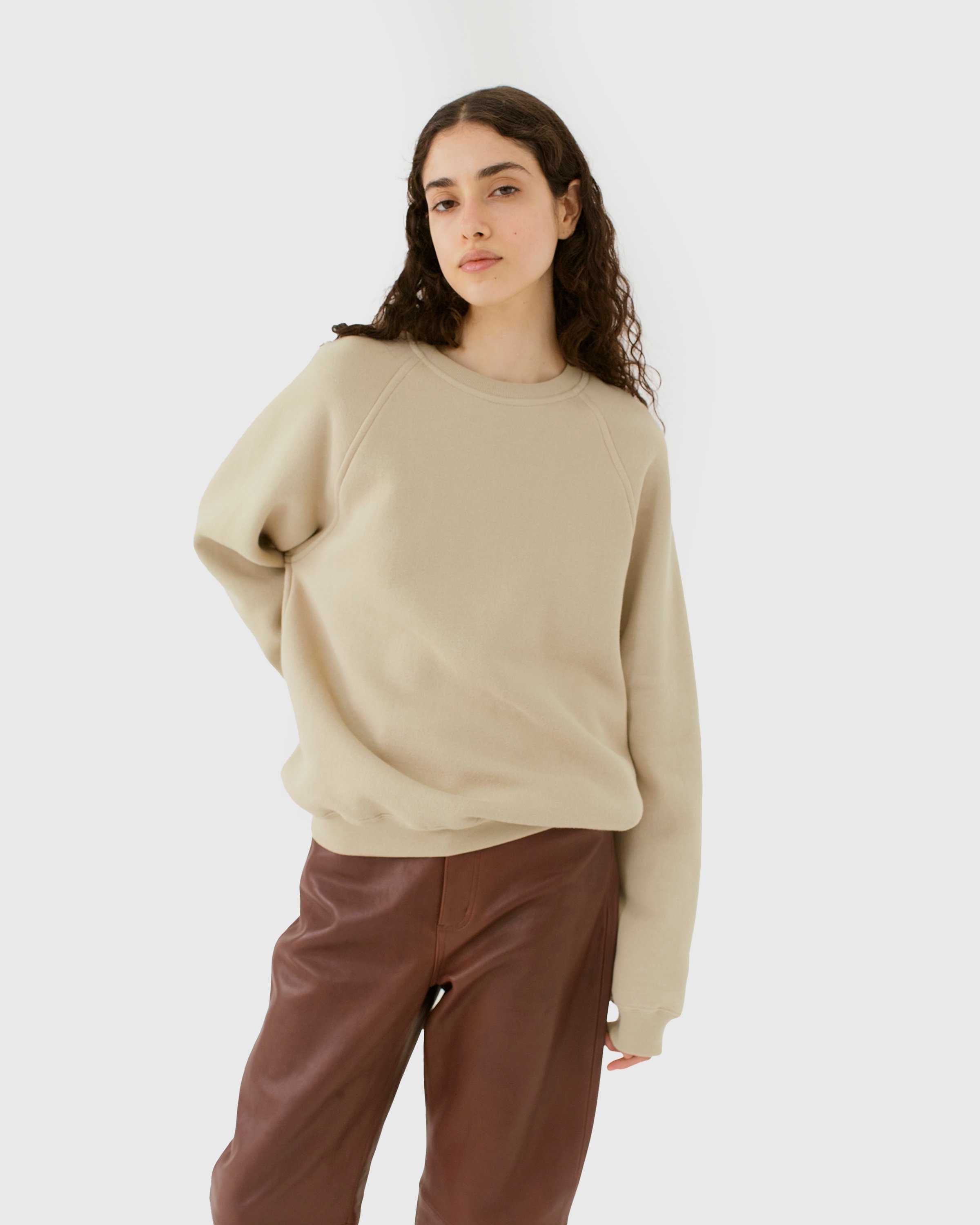 Auralee – Fluffy Sweat Beige | Highsnobiety Shop